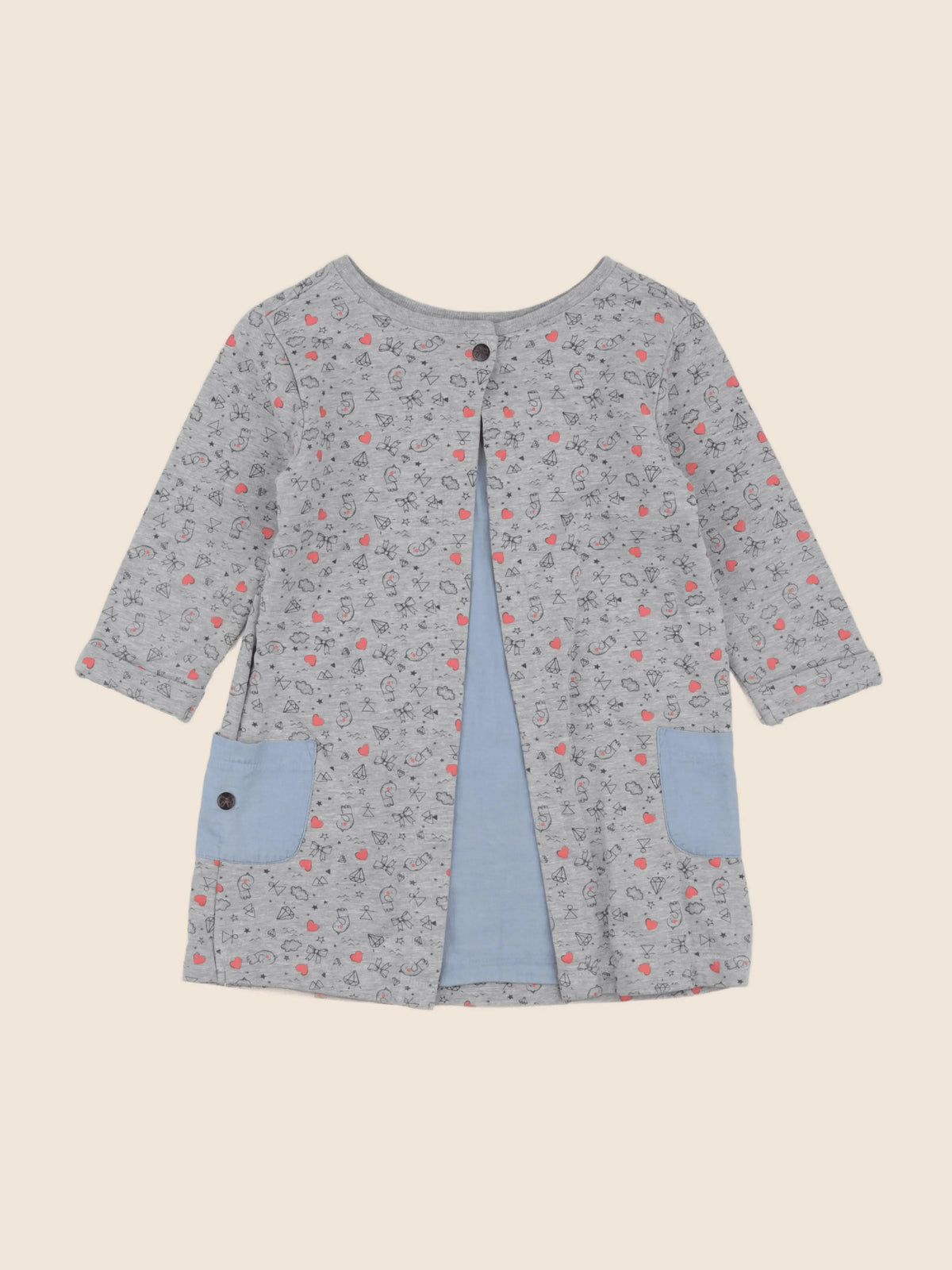Vertbaudet - robe gris - 8 ans