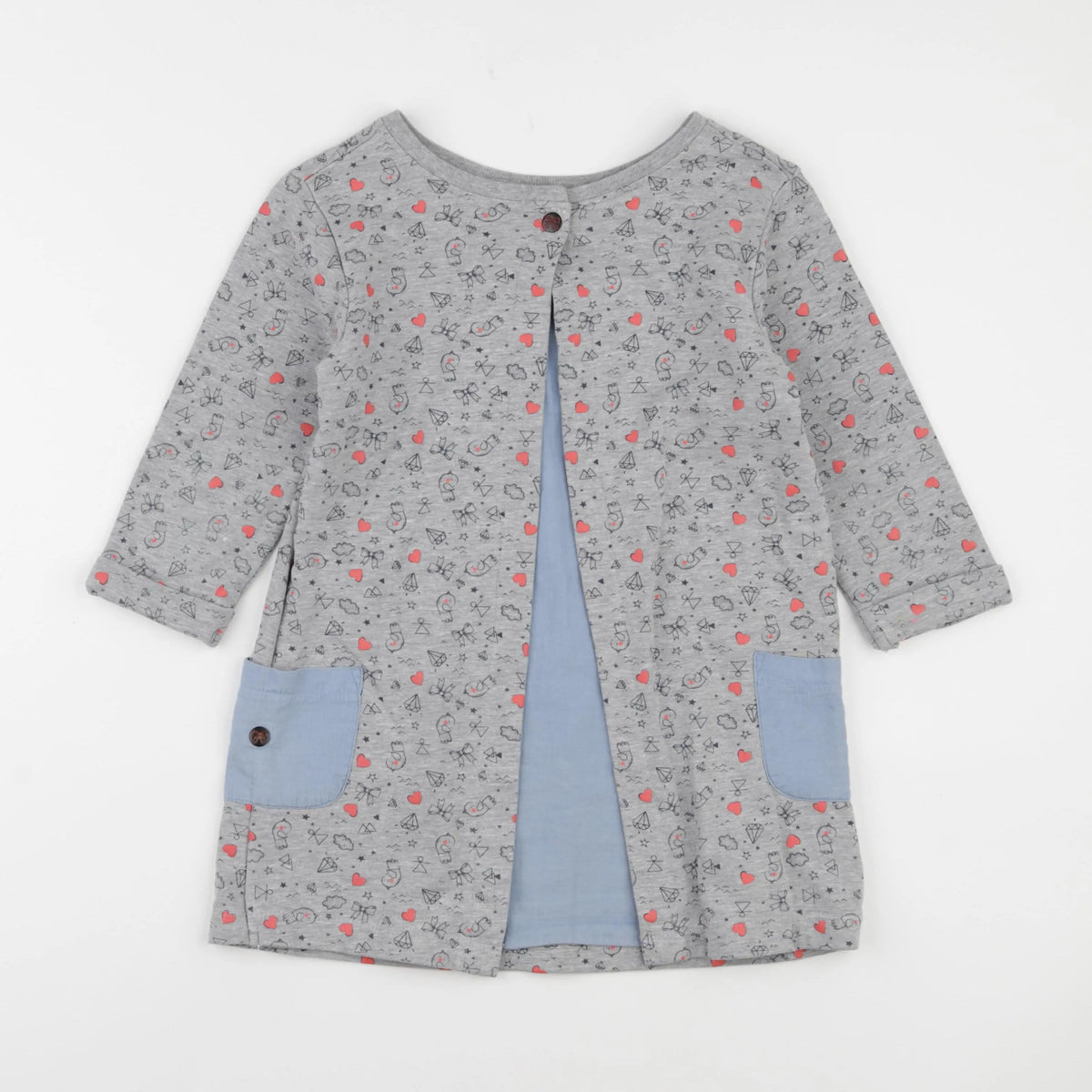 Vertbaudet - robe gris - 8 ans