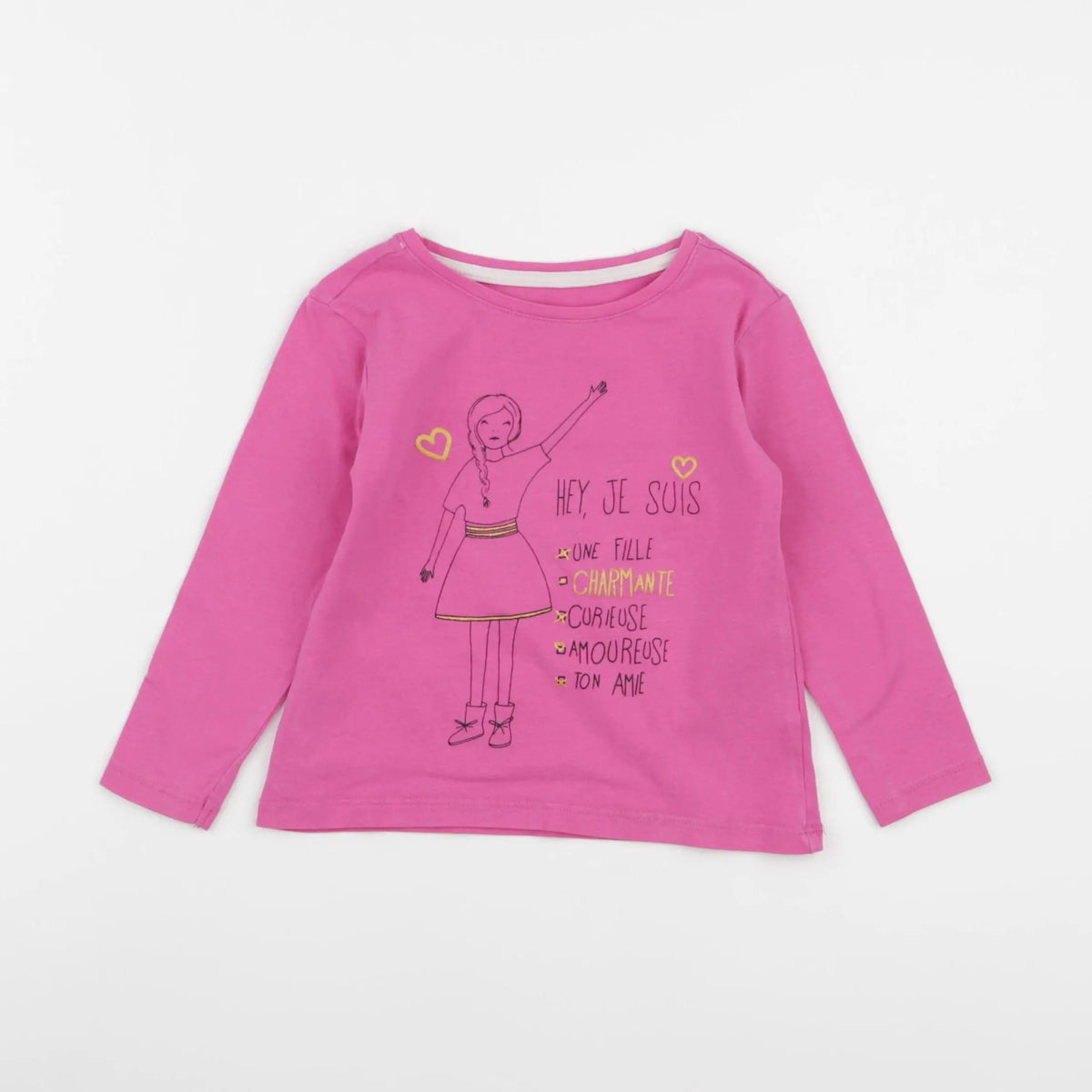 Vertbaudet - tee-shirt rose - 2 ans