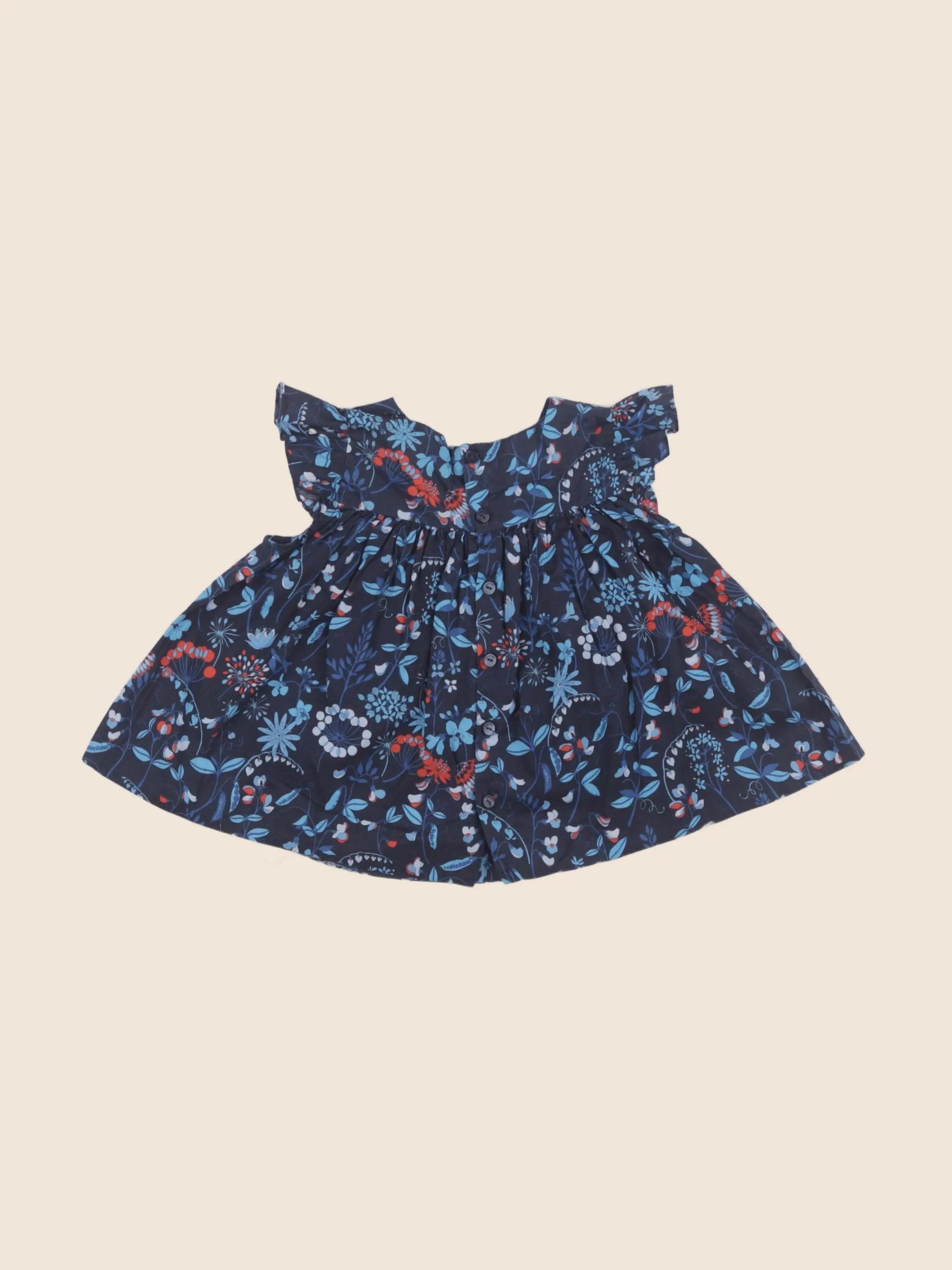 Jacadi - robe liberty bleu - 18 mois