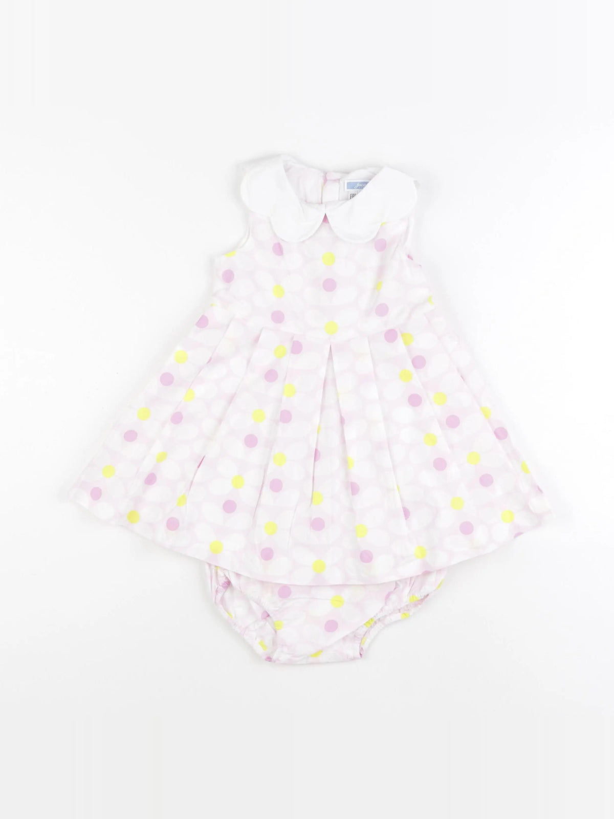Jacadi - robe blanc, rose - 24 mois