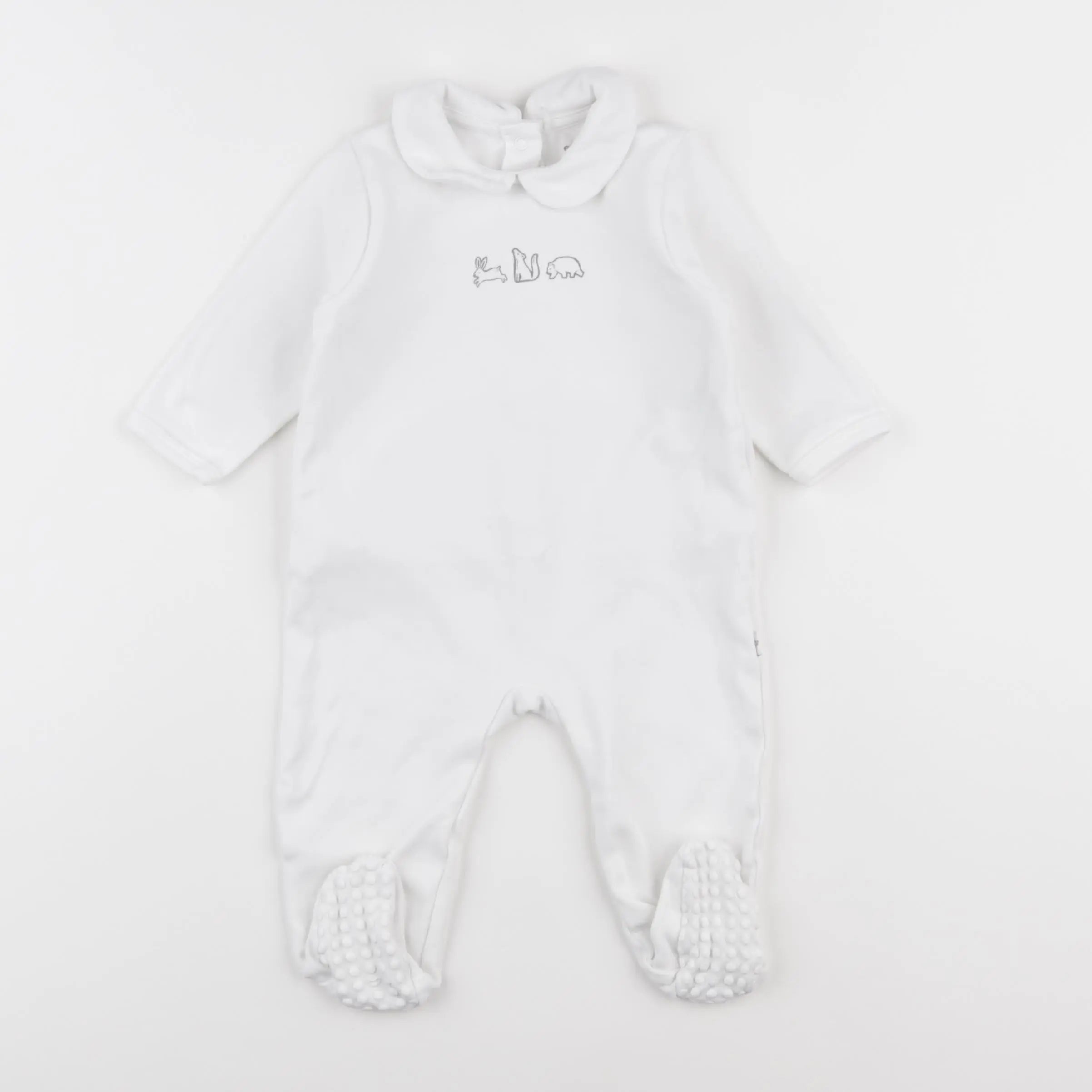 Vertbaudet - pyjama coton blanc - 9 mois