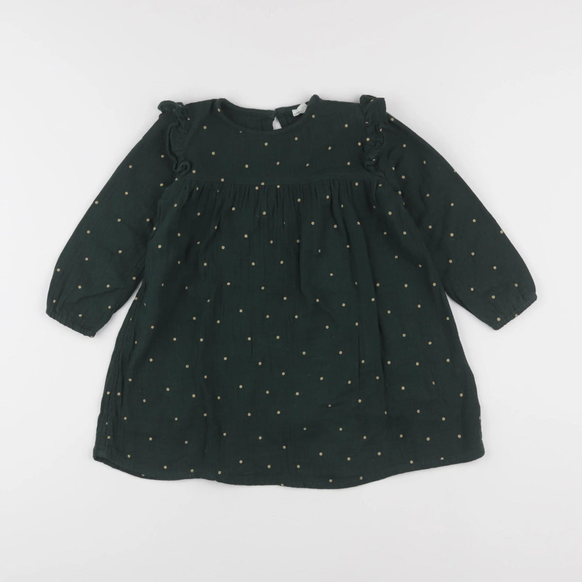 Vertbaudet - robe vert, or - 3 ans