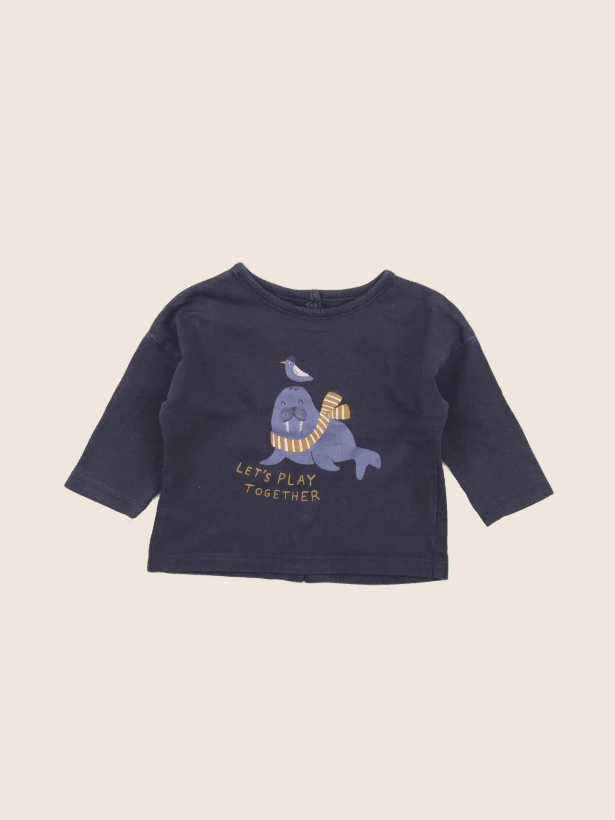 Vertbaudet - tee-shirt bleu - 3 mois