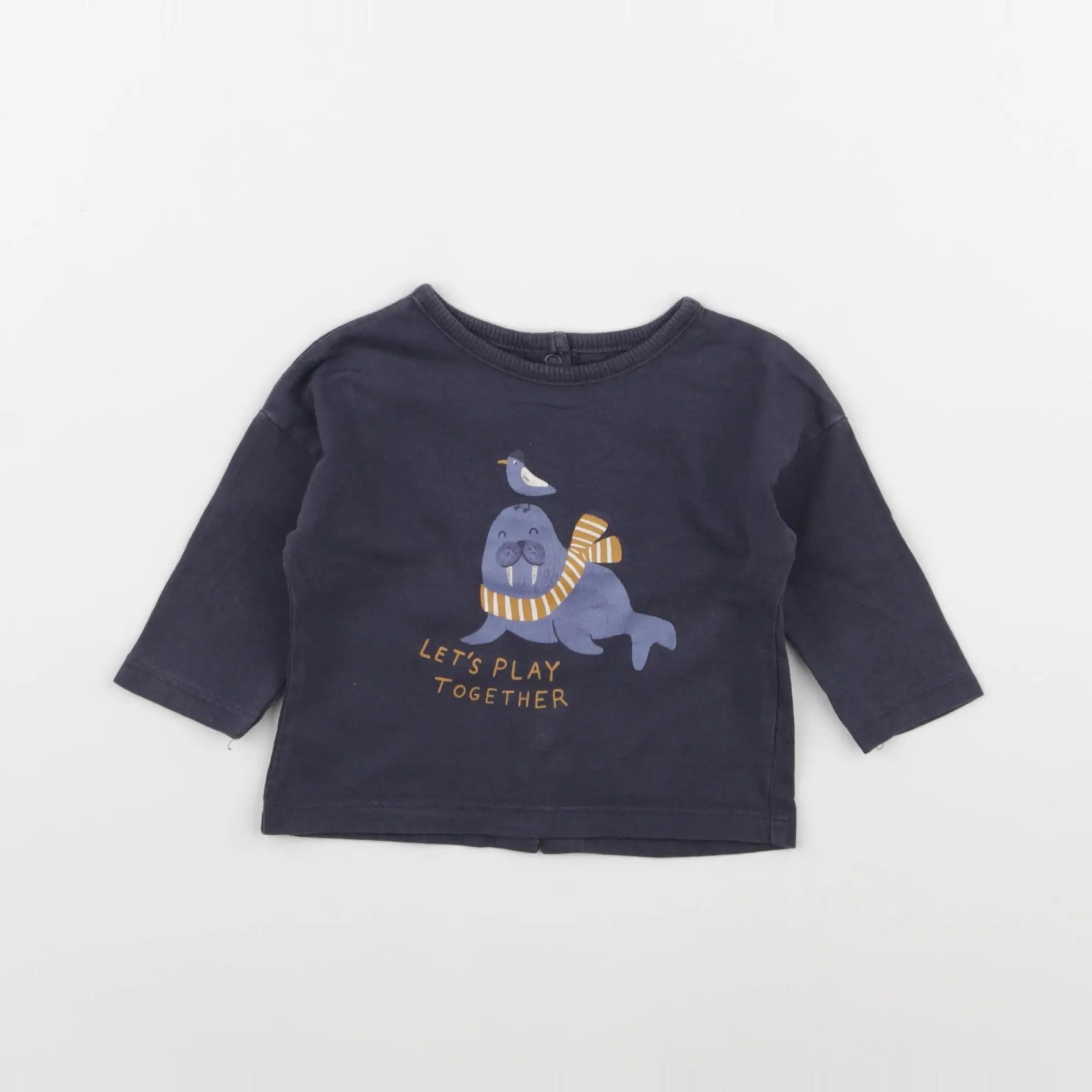 Vertbaudet - tee-shirt bleu - 3 mois