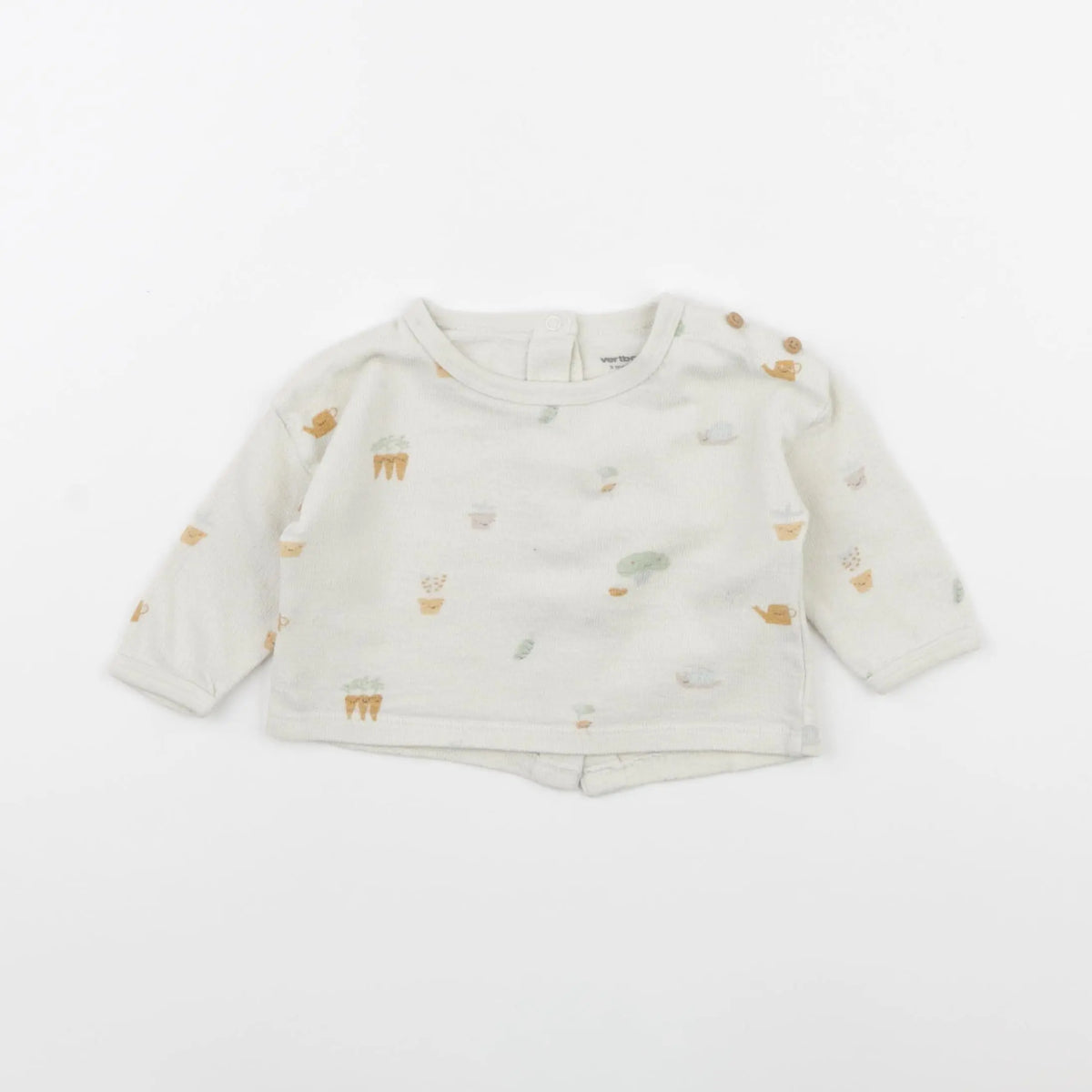 Vertbaudet - tee-shirt beige - 3 mois