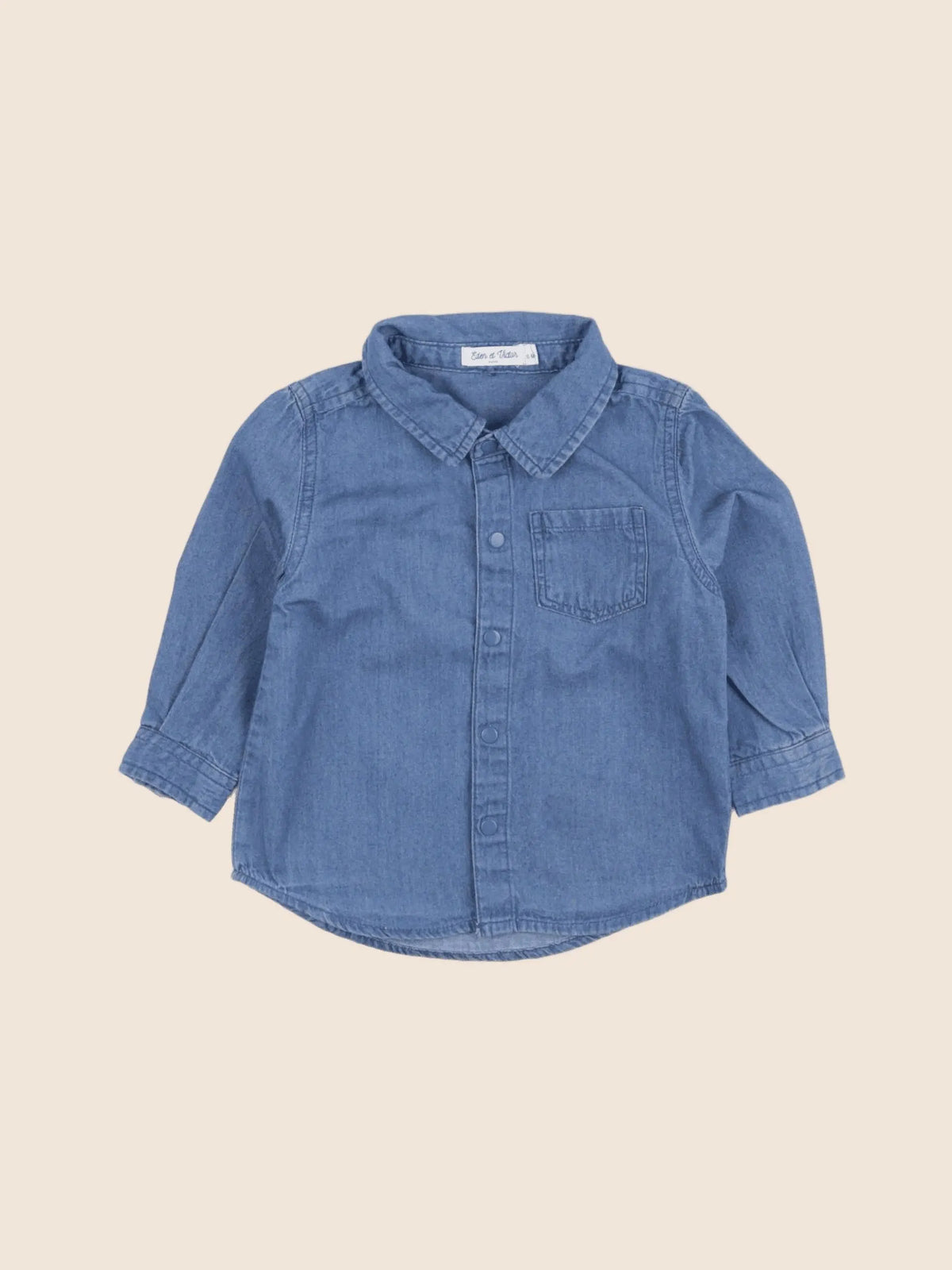 Eden & Victor - chemise bleu - 6 mois