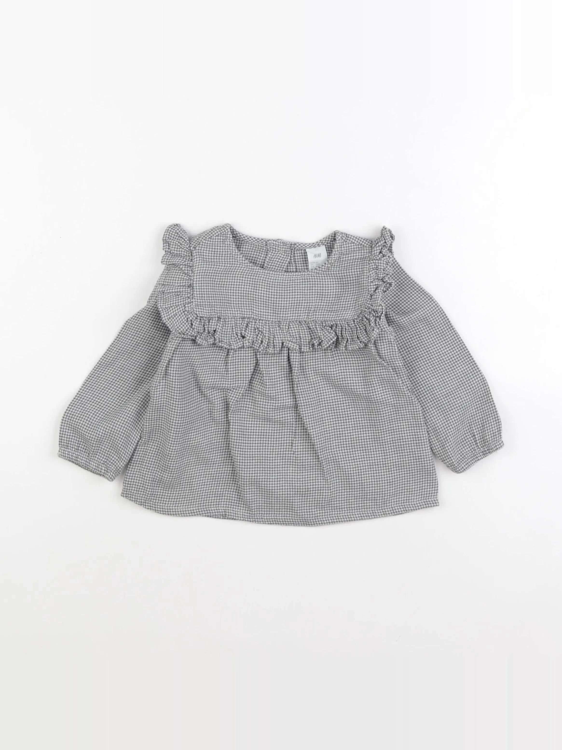 H&M - blouse gris - 9/12 mois