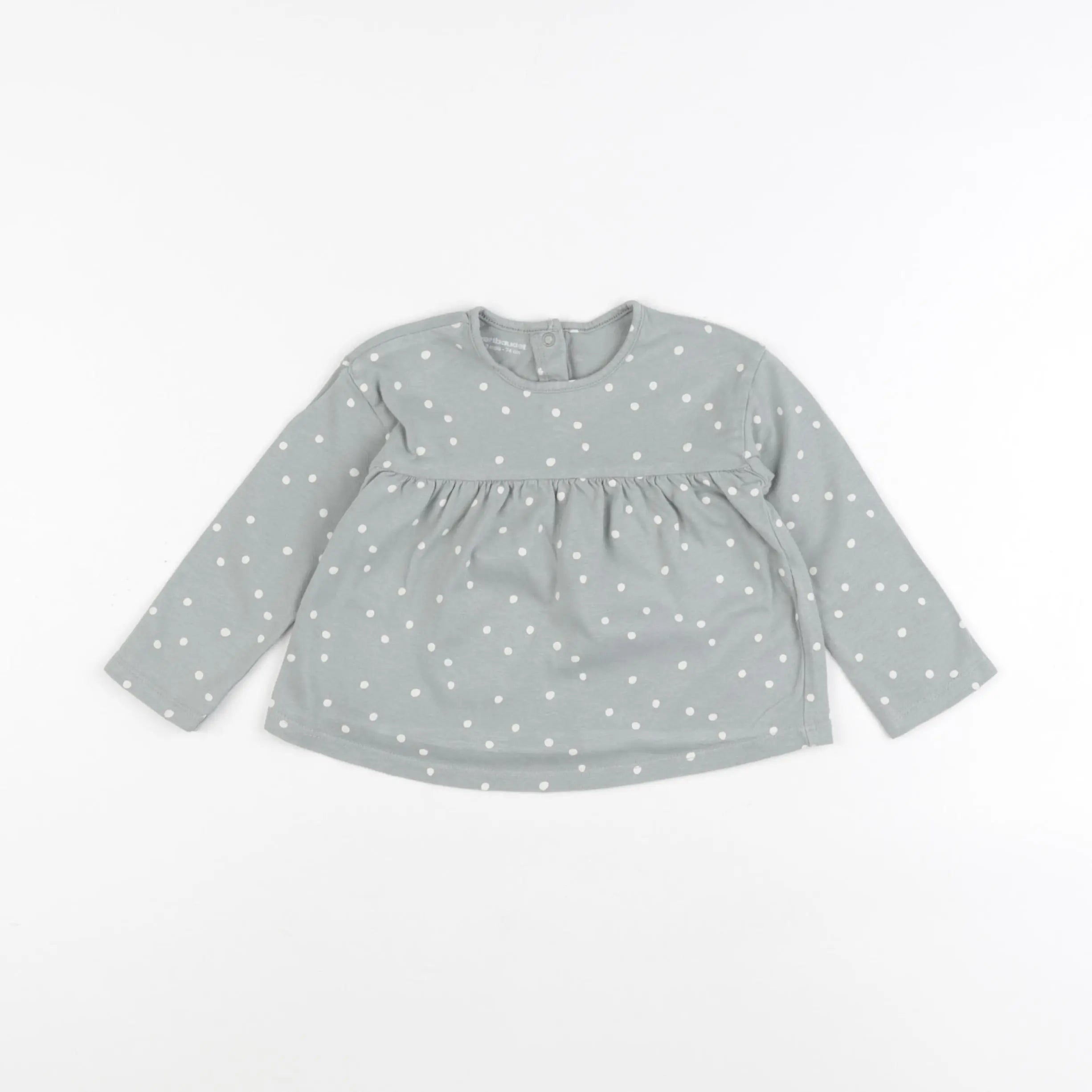 Vertbaudet - tee-shirt bleu - 12 mois