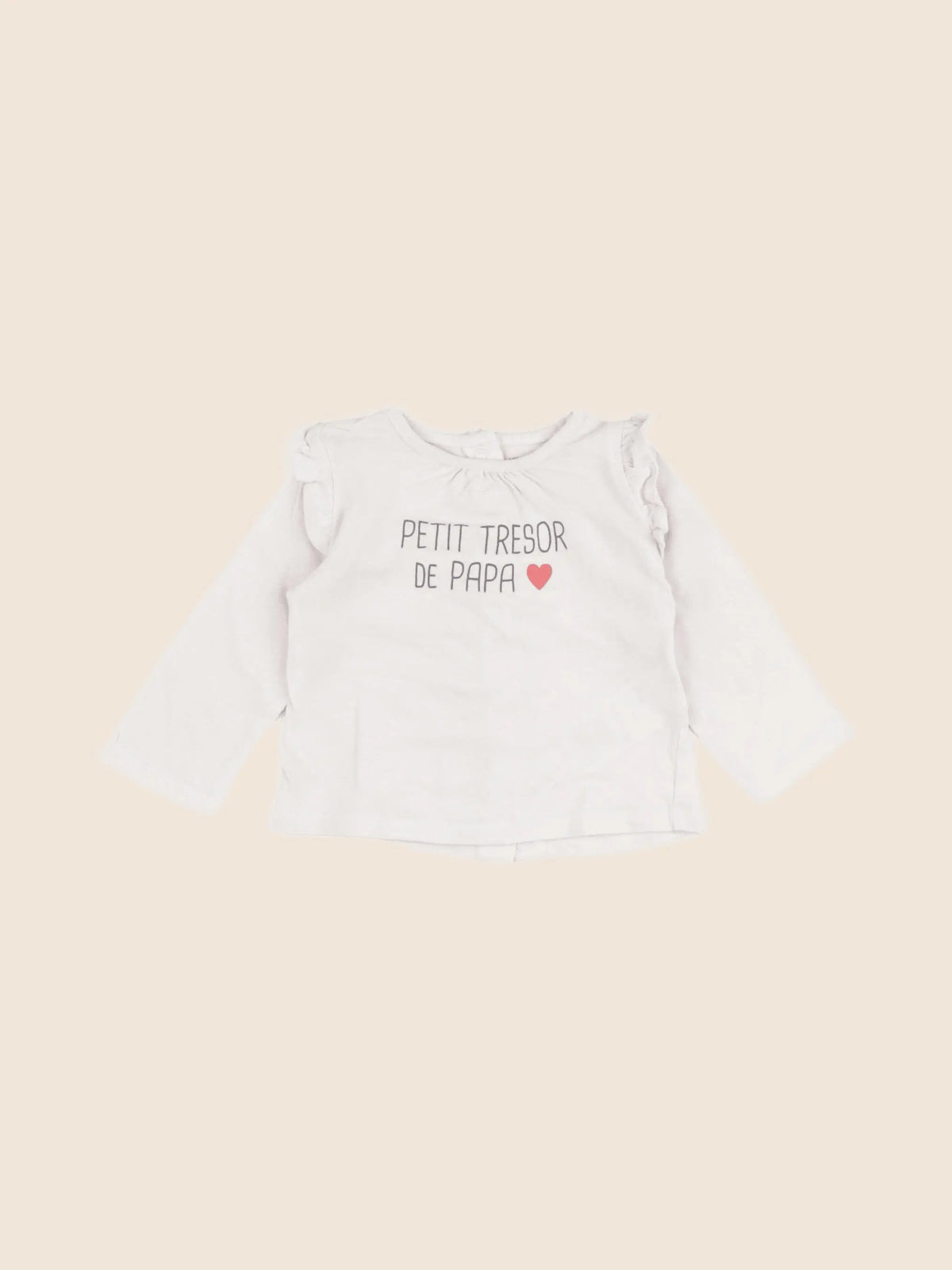 Vertbaudet - tee-shirt beige - 6 mois