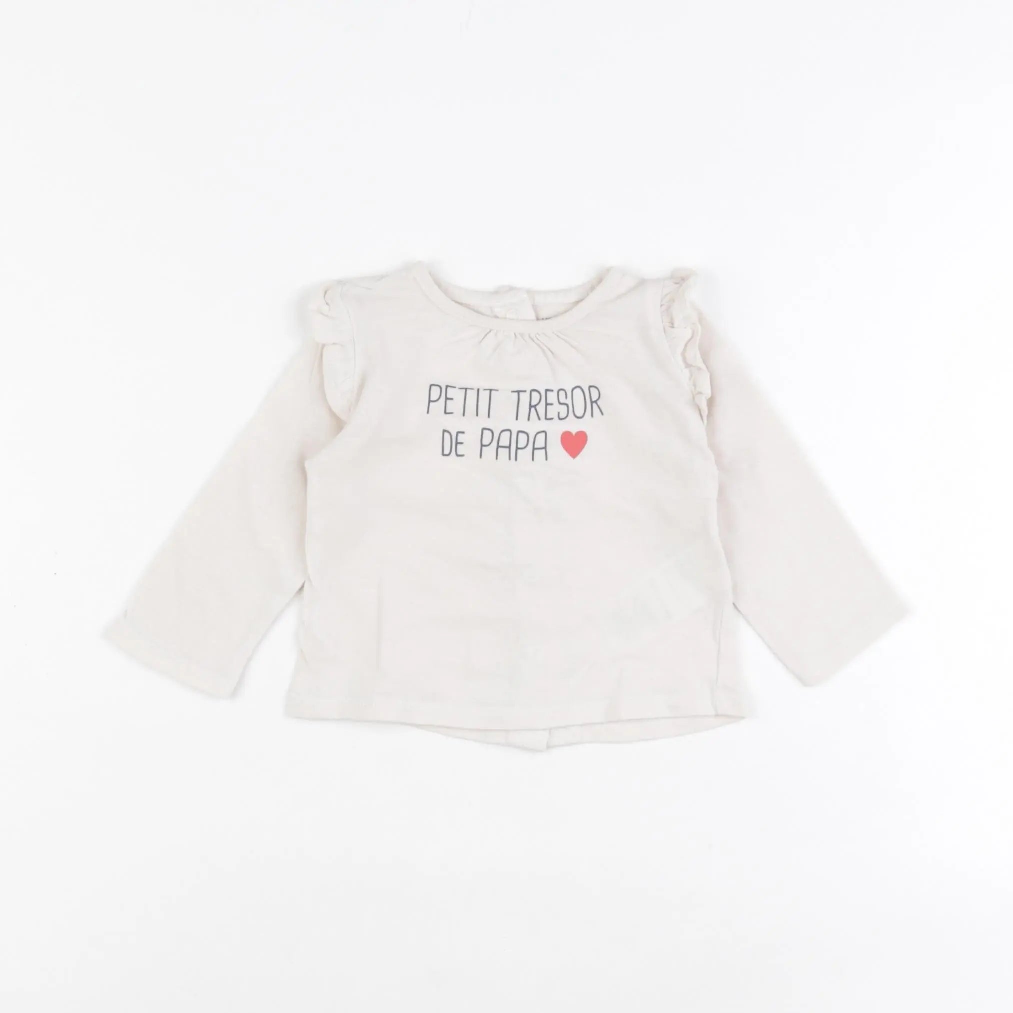 Vertbaudet - tee-shirt beige - 6 mois