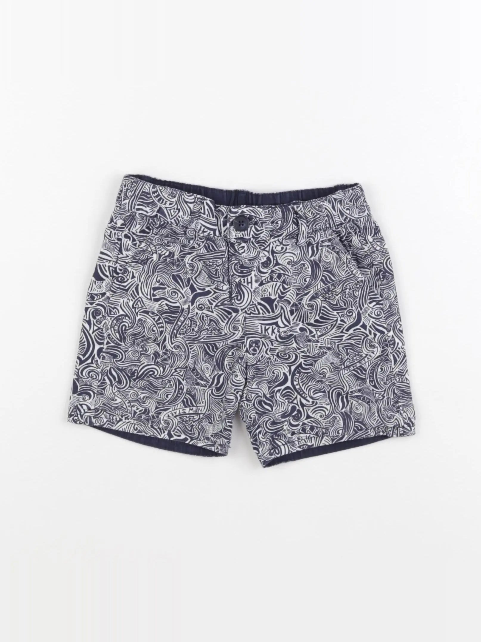 IKKS - short réversible bleu, blanc - 18 mois