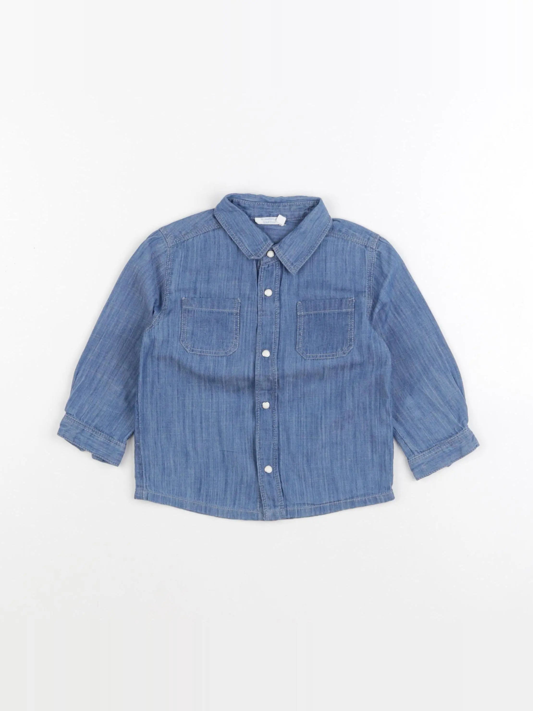 Boutchou - chemise bleu - 18 mois