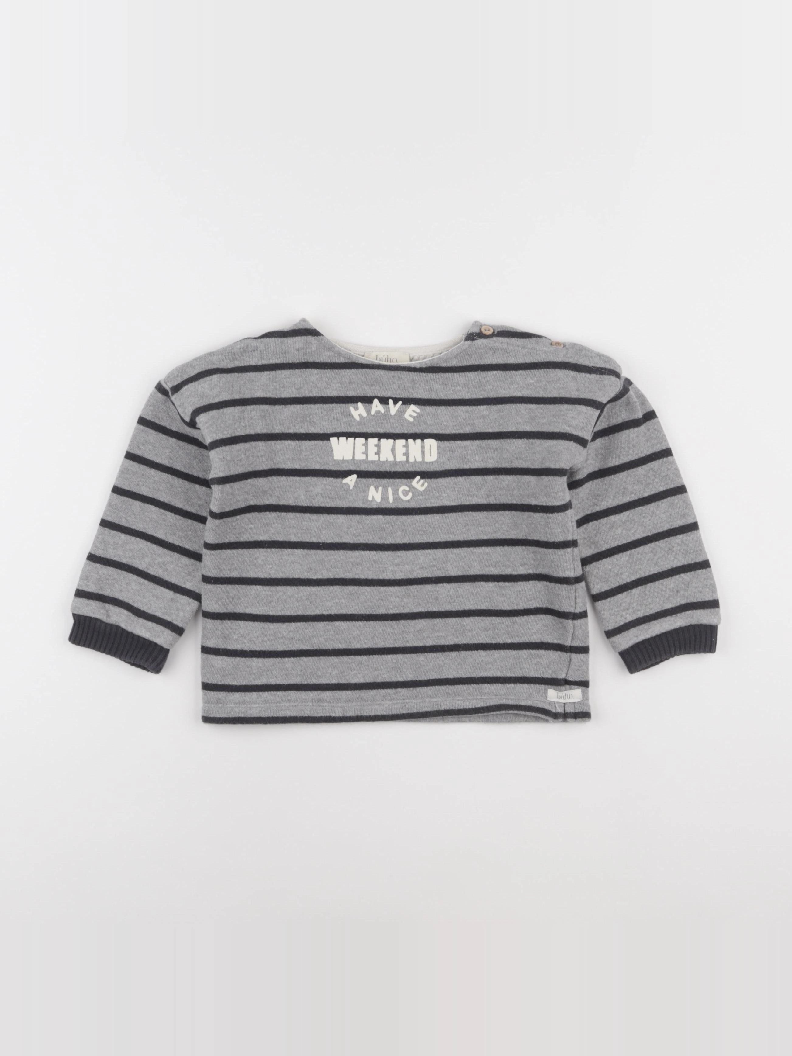 Buho - sweat gris - 24 mois