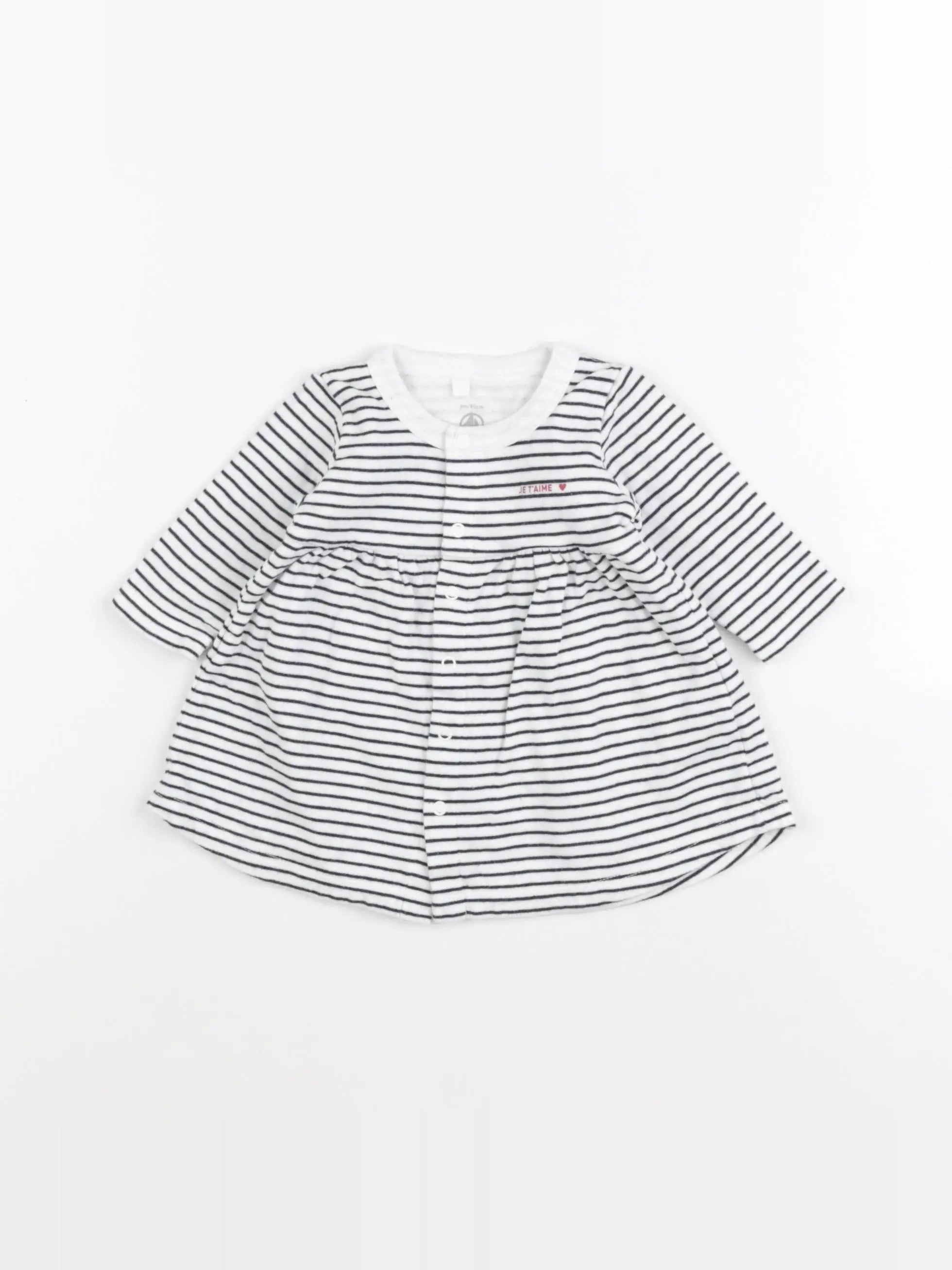 Petit Bateau - robe blanc - 3 mois