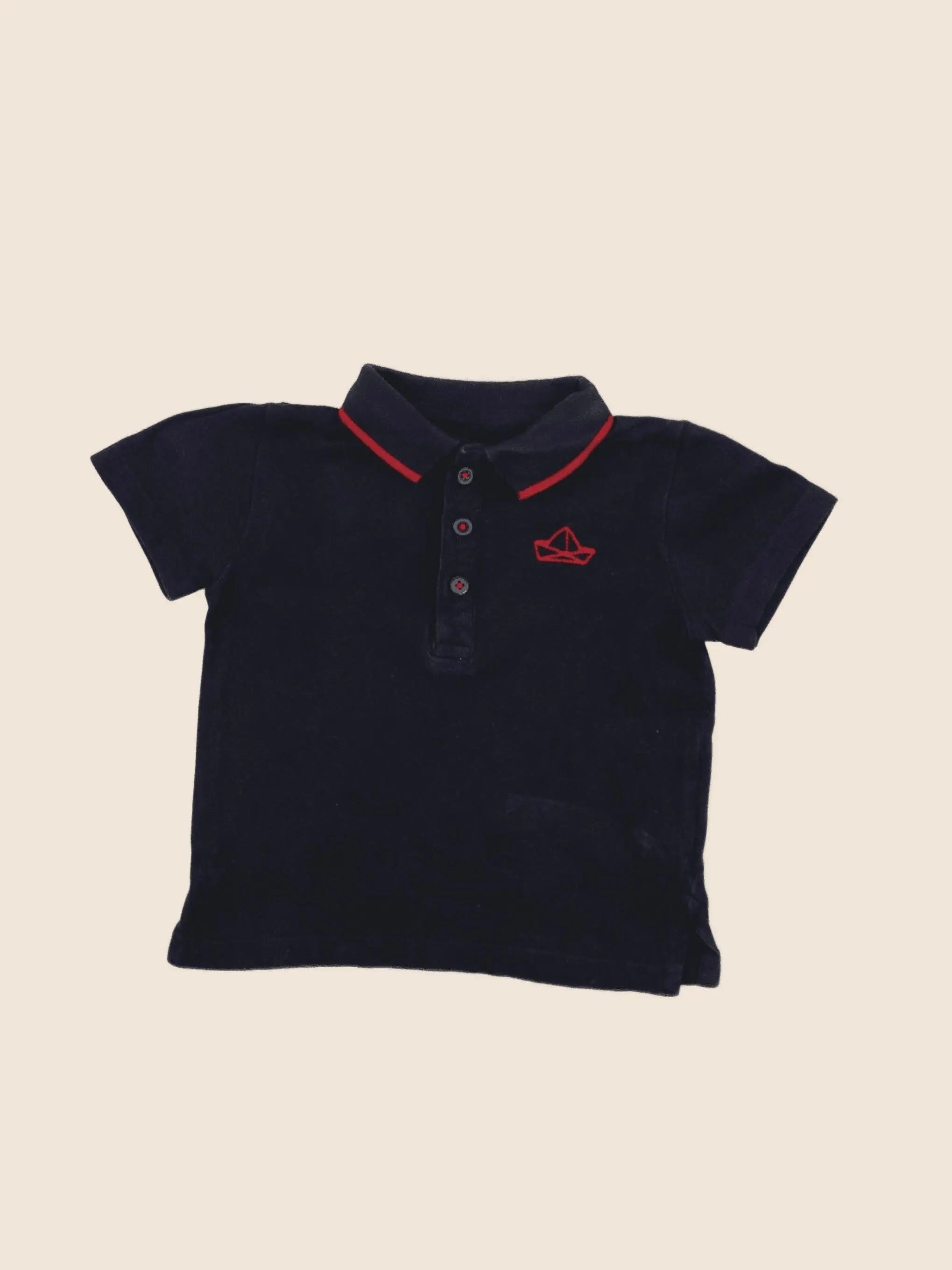 Boutchou - polo bleu - 12 mois