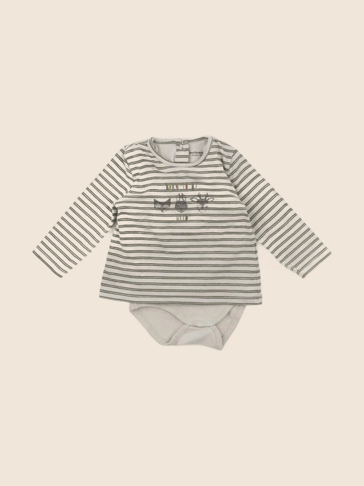 Vertbaudet - body tee-shirt vert - 6 mois