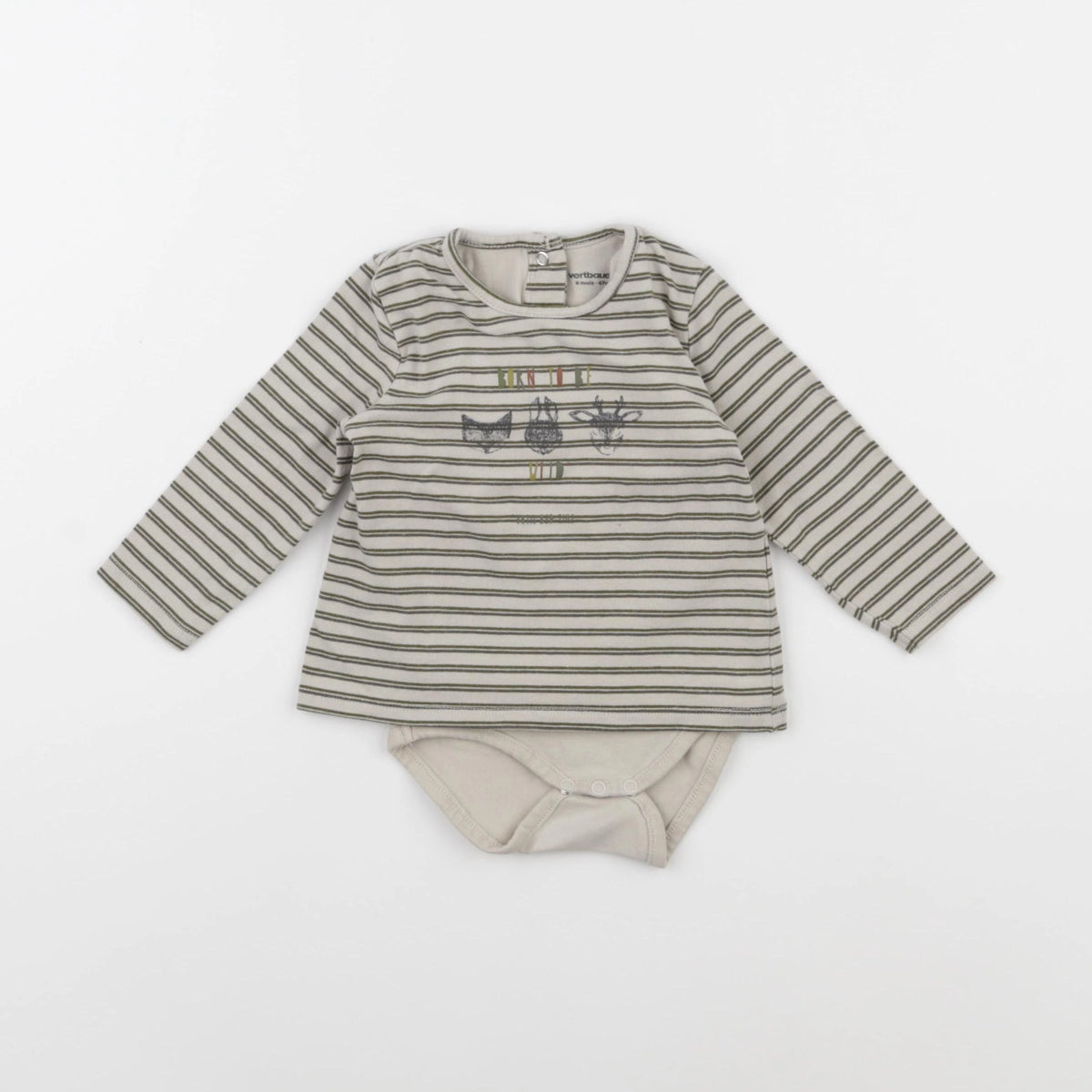 Vertbaudet - body tee-shirt vert - 6 mois