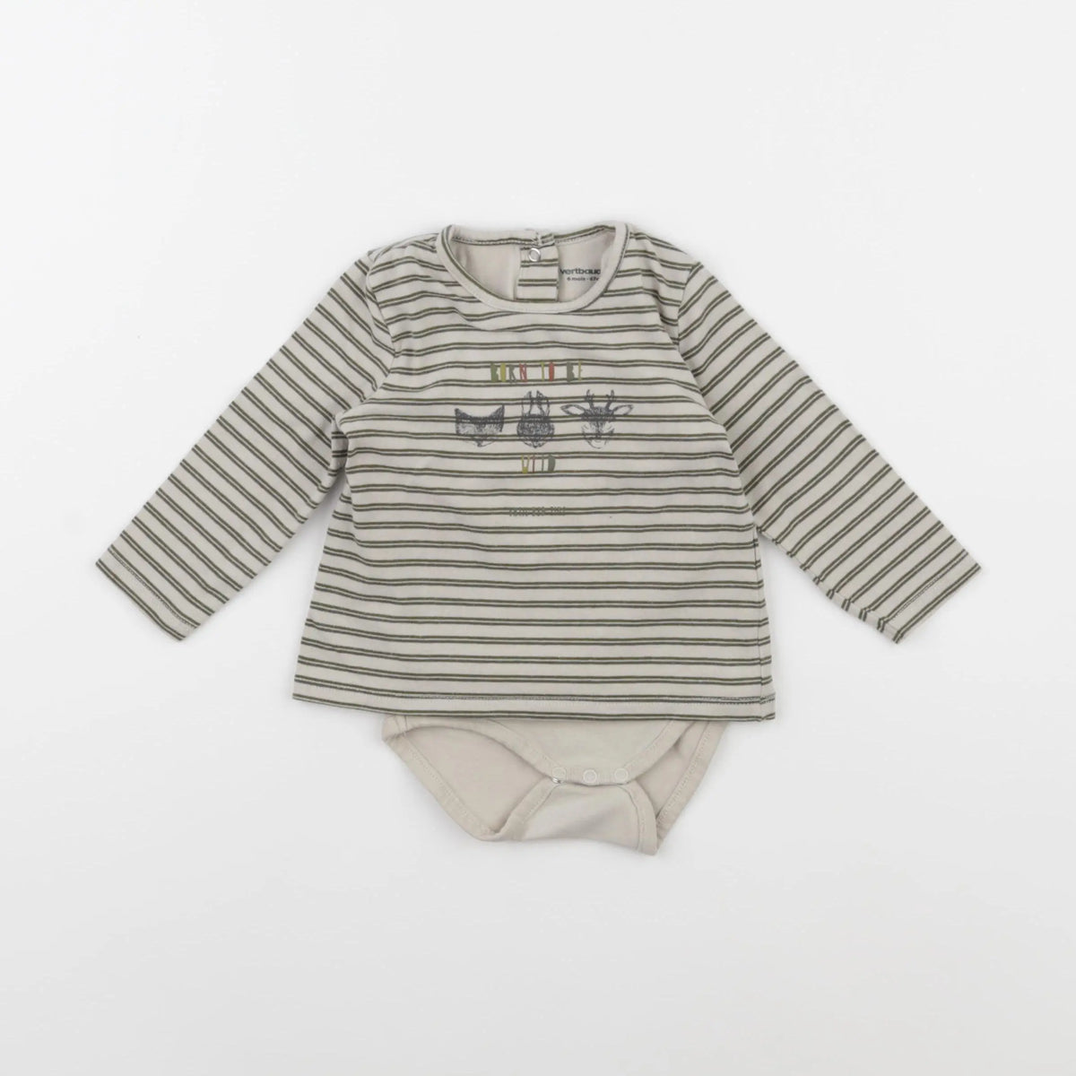 Vertbaudet - body tee-shirt vert - 6 mois