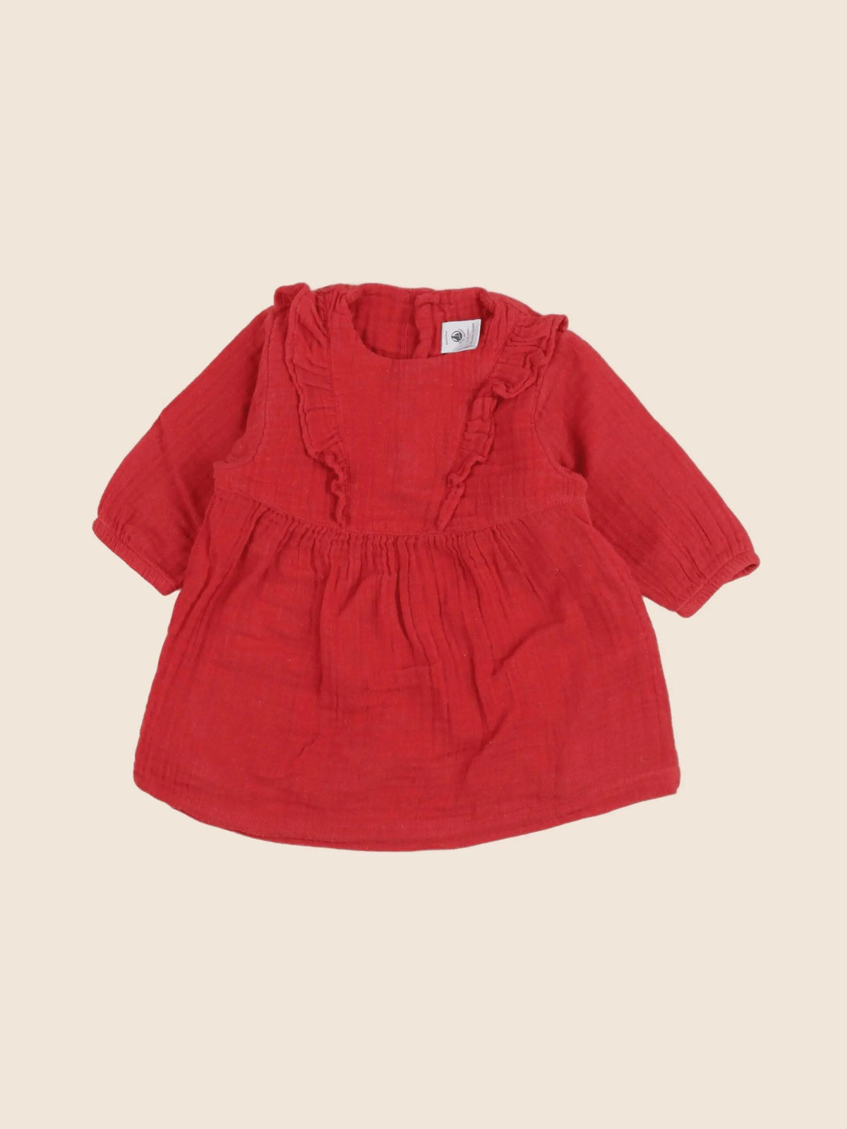 Petit Bateau - robe rouge - 6 mois