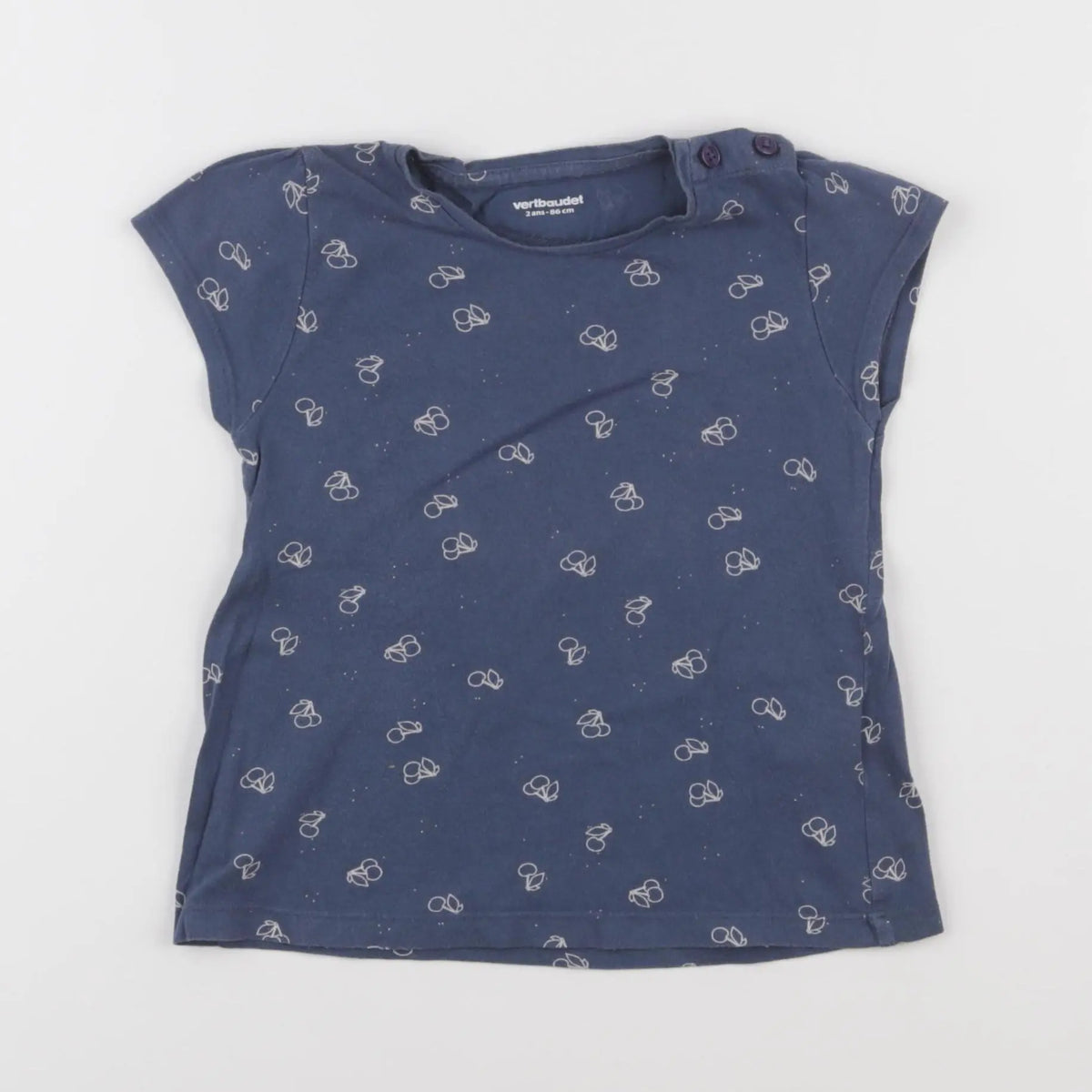 Vertbaudet - tee-shirt bleu - 2 ans