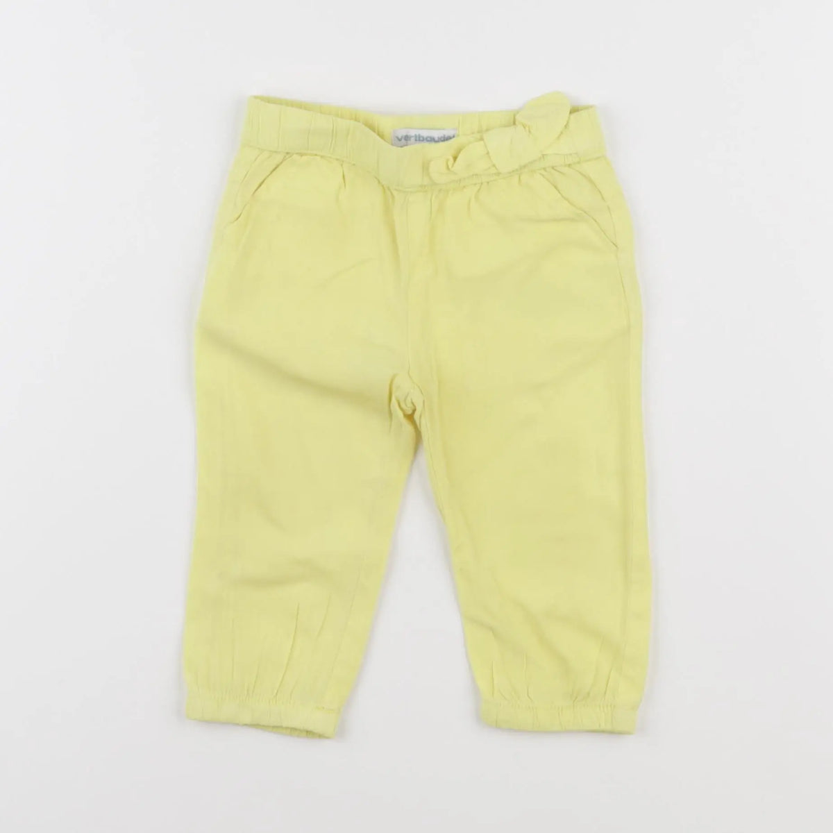 Vertbaudet - pantalon jaune - 9 mois