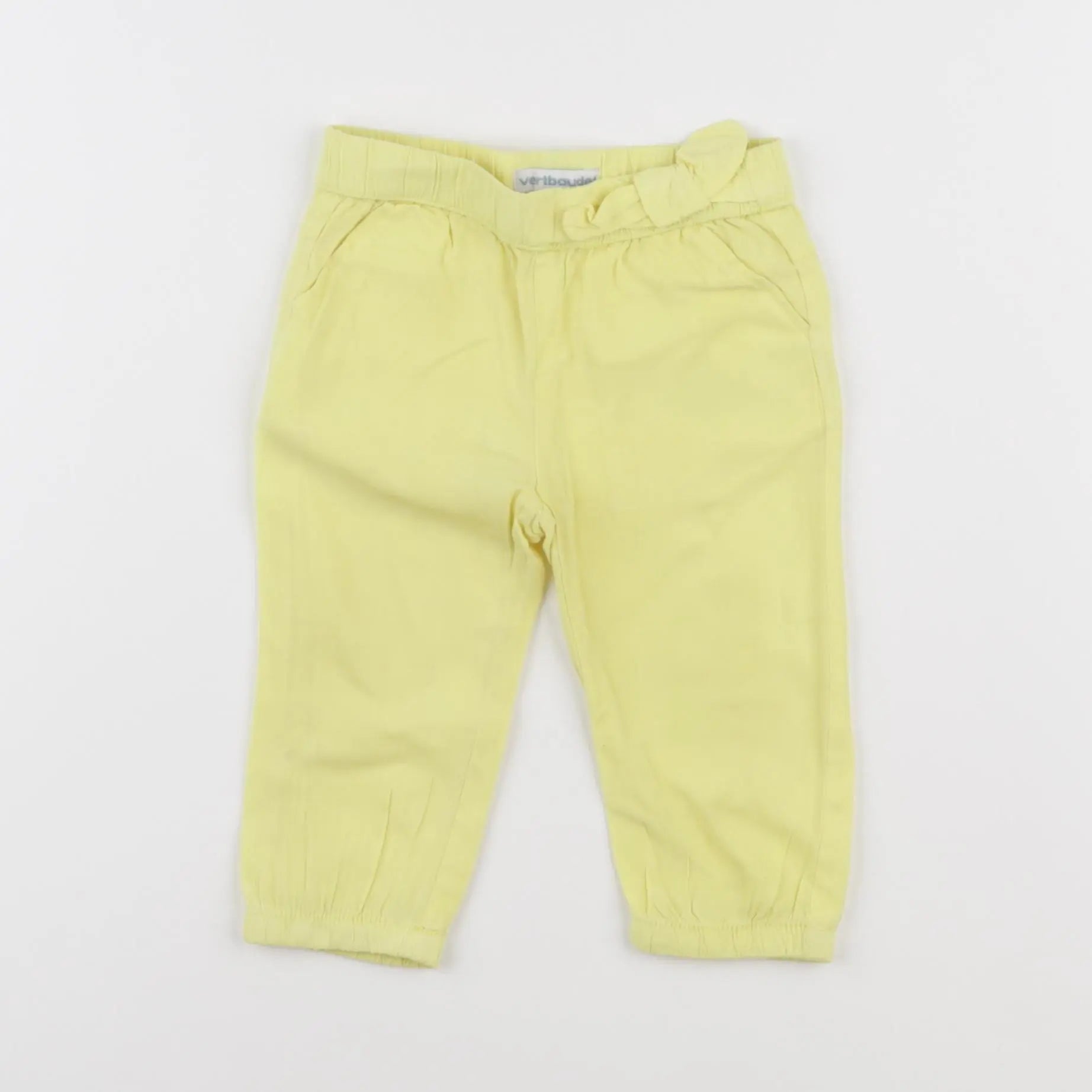 Vertbaudet - pantalon jaune - 9 mois