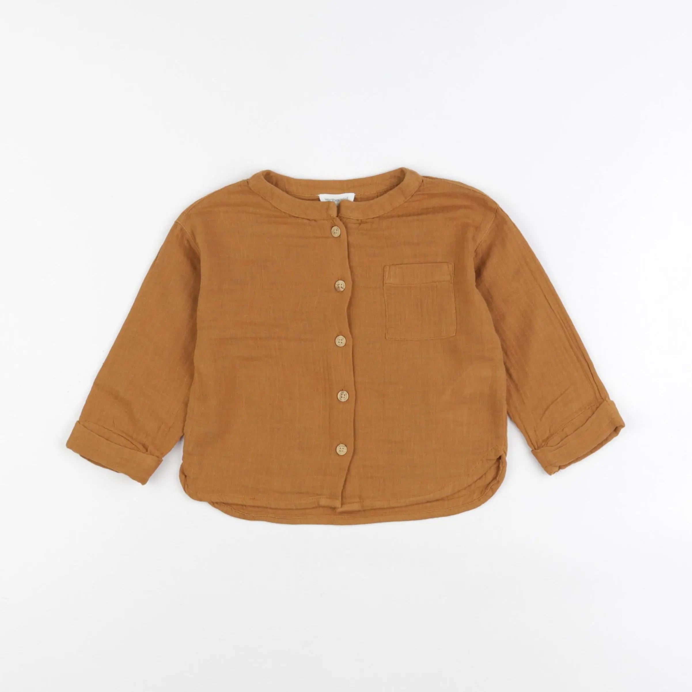 Vertbaudet - chemise orange - 18 mois