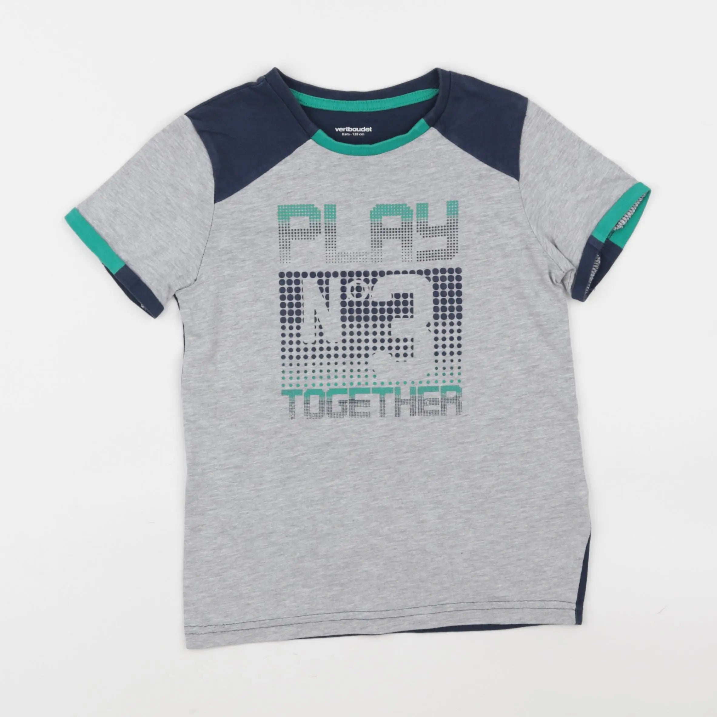 Vertbaudet - tee-shirt gris - 8 ans