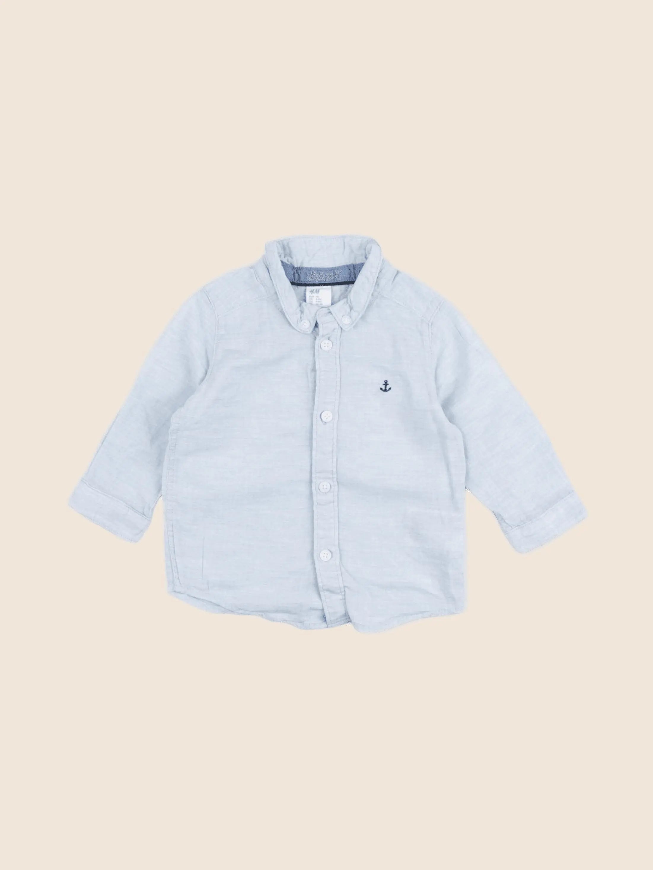 H&M - chemise bleu - 6 mois