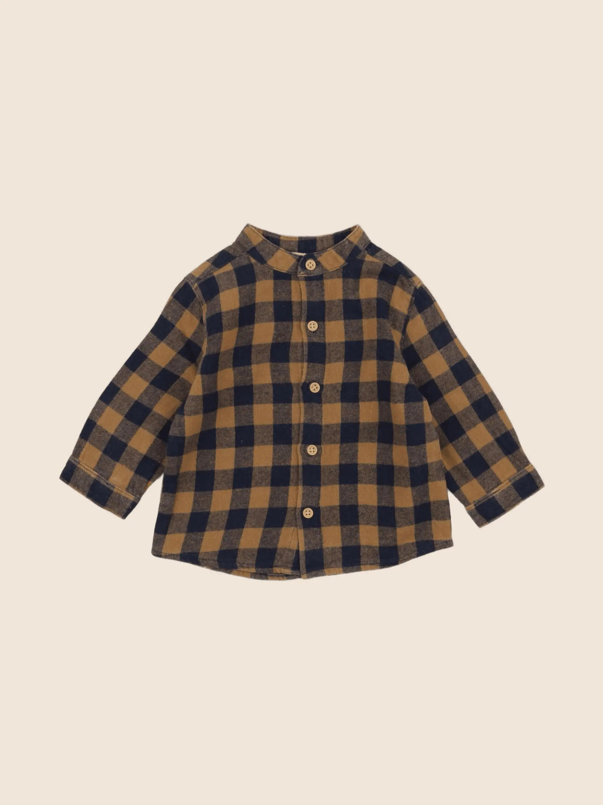 Boutchou - chemise bleu, marron - 6 mois