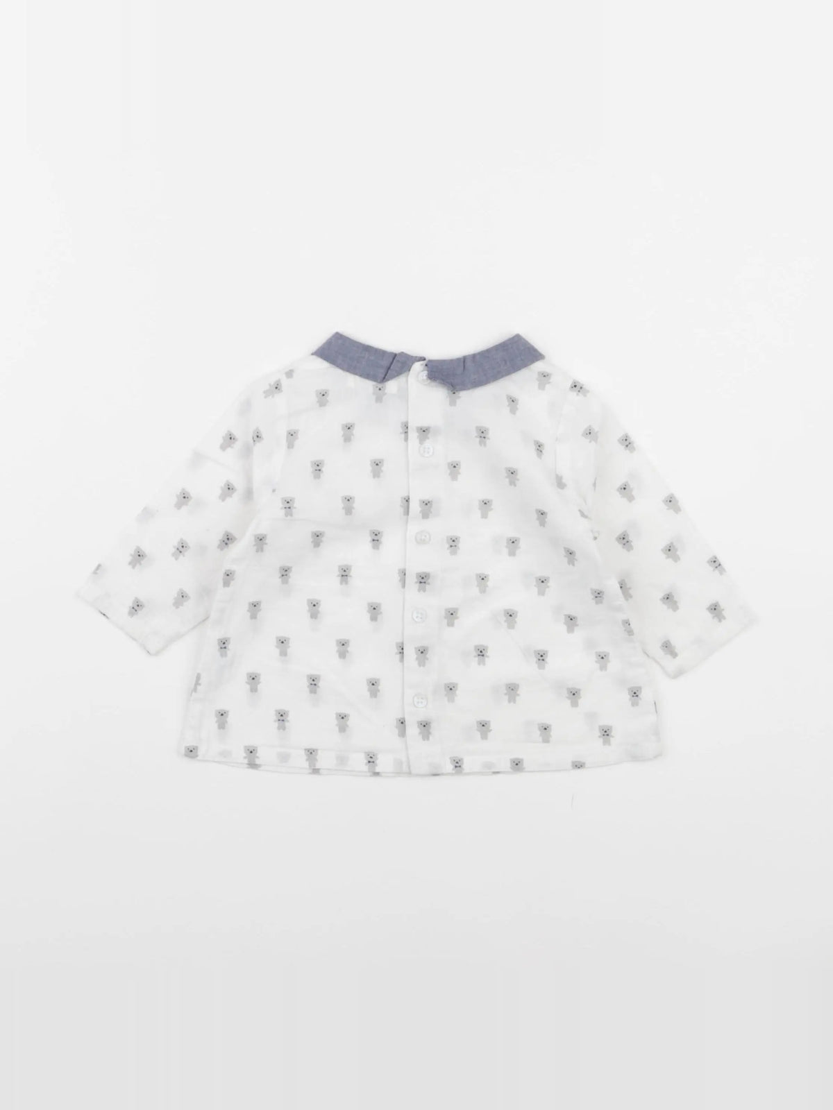 Boutchou - chemise blanc, bleu - 6 mois