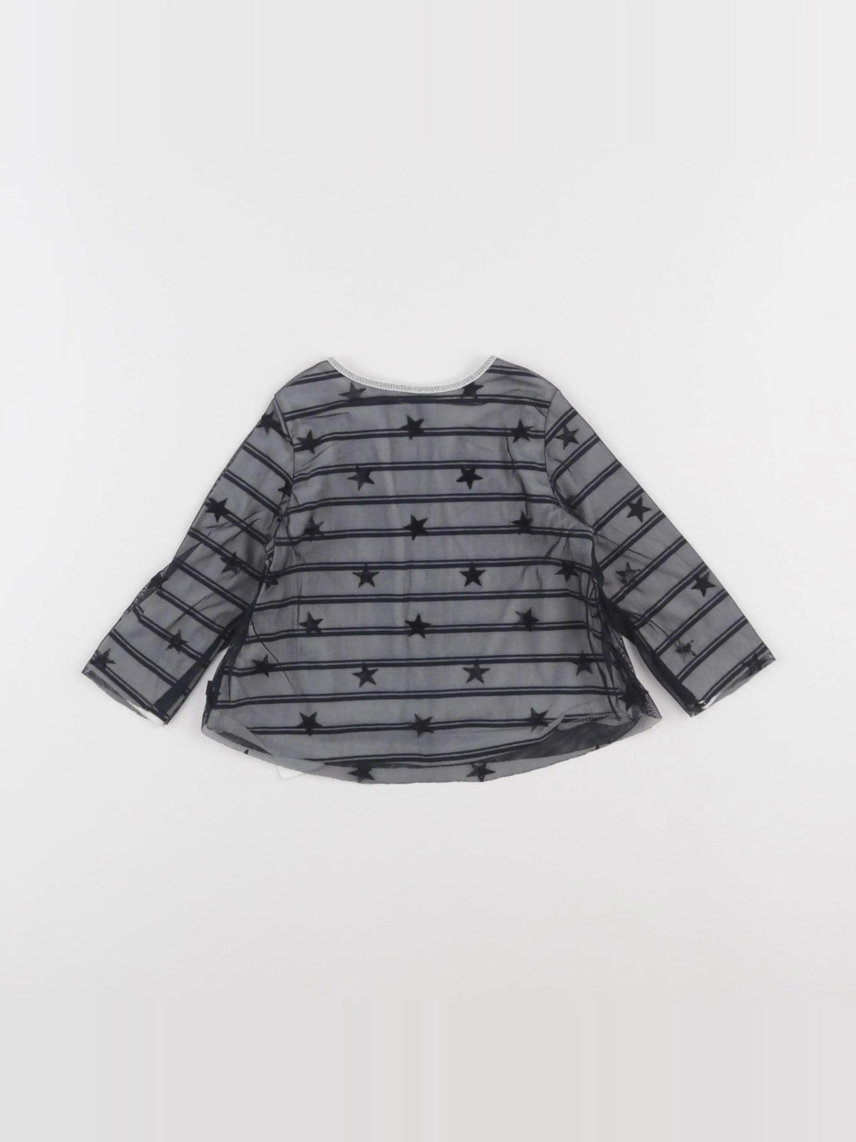 IKKS - blouse tulle bleu - 12 mois