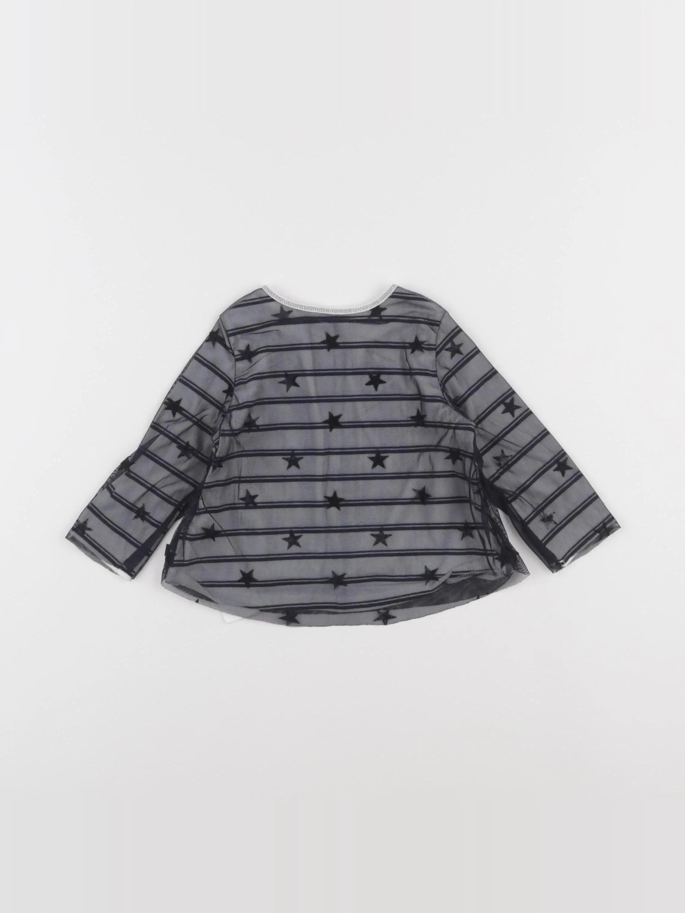 IKKS - blouse tulle bleu - 12 mois