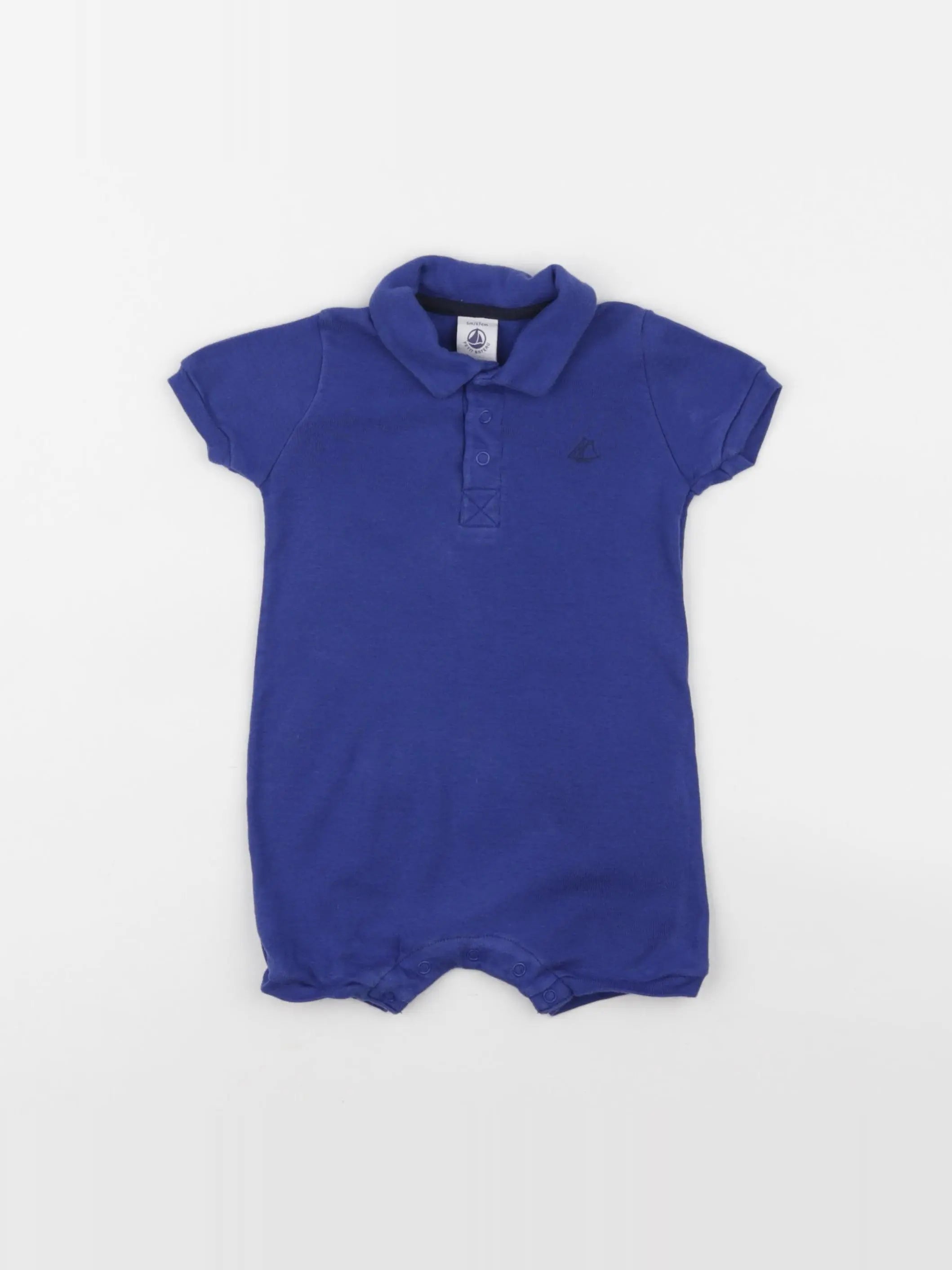 Petit Bateau - pyjama coton bleu - 6 mois