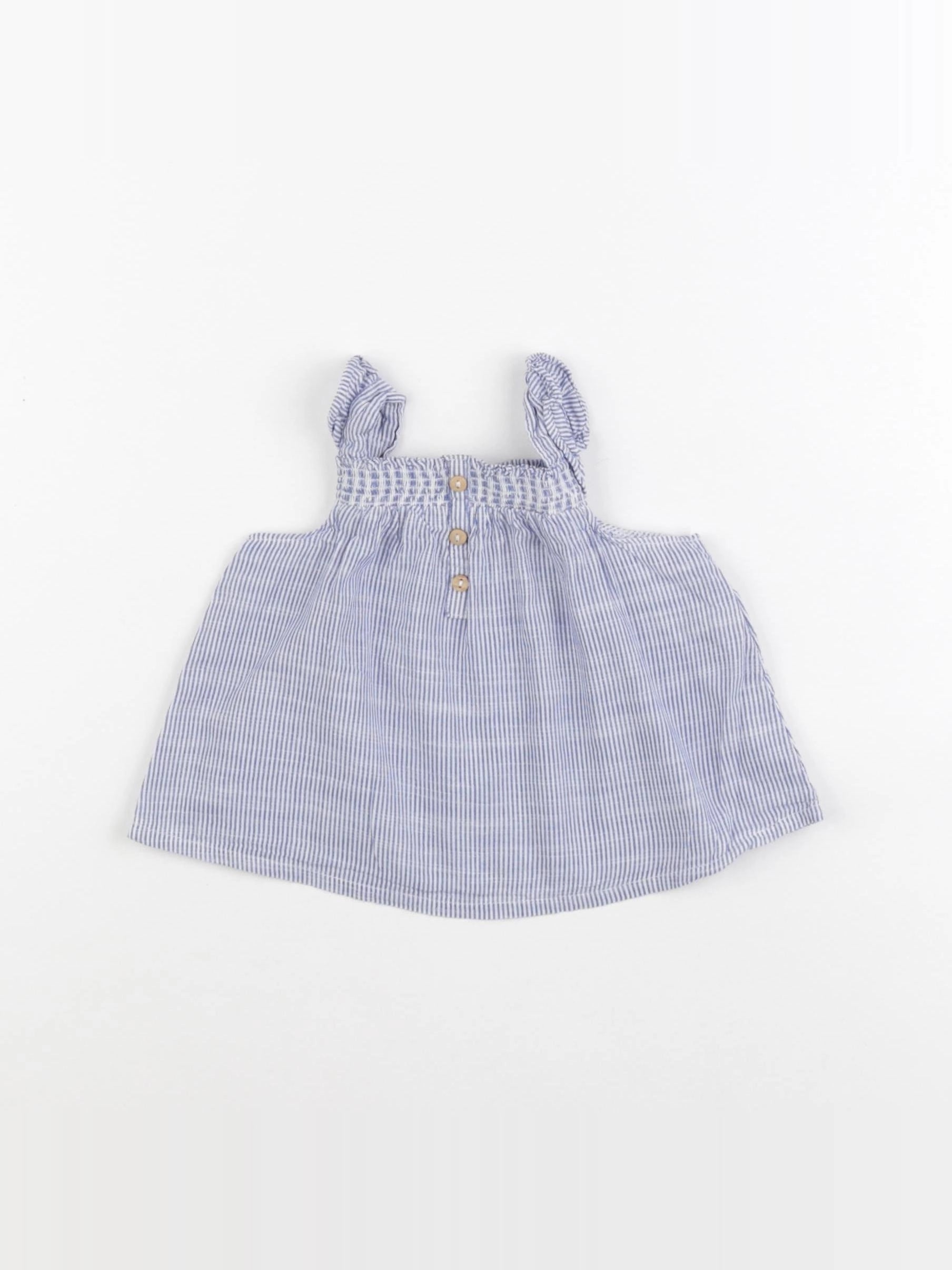 Zara - blouse bleu - 6/9 mois