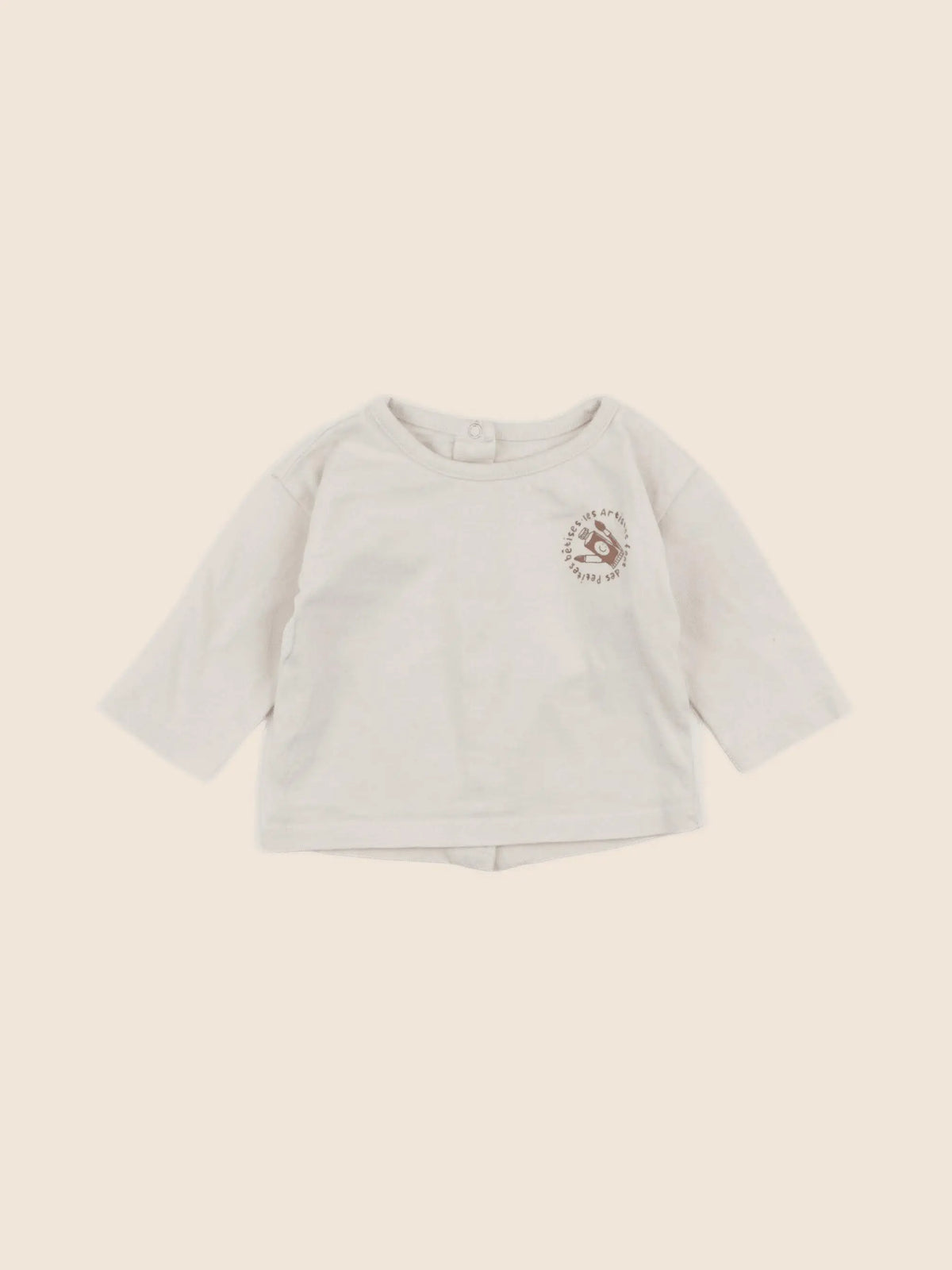 Vertbaudet - tee-shirt beige - 3 mois