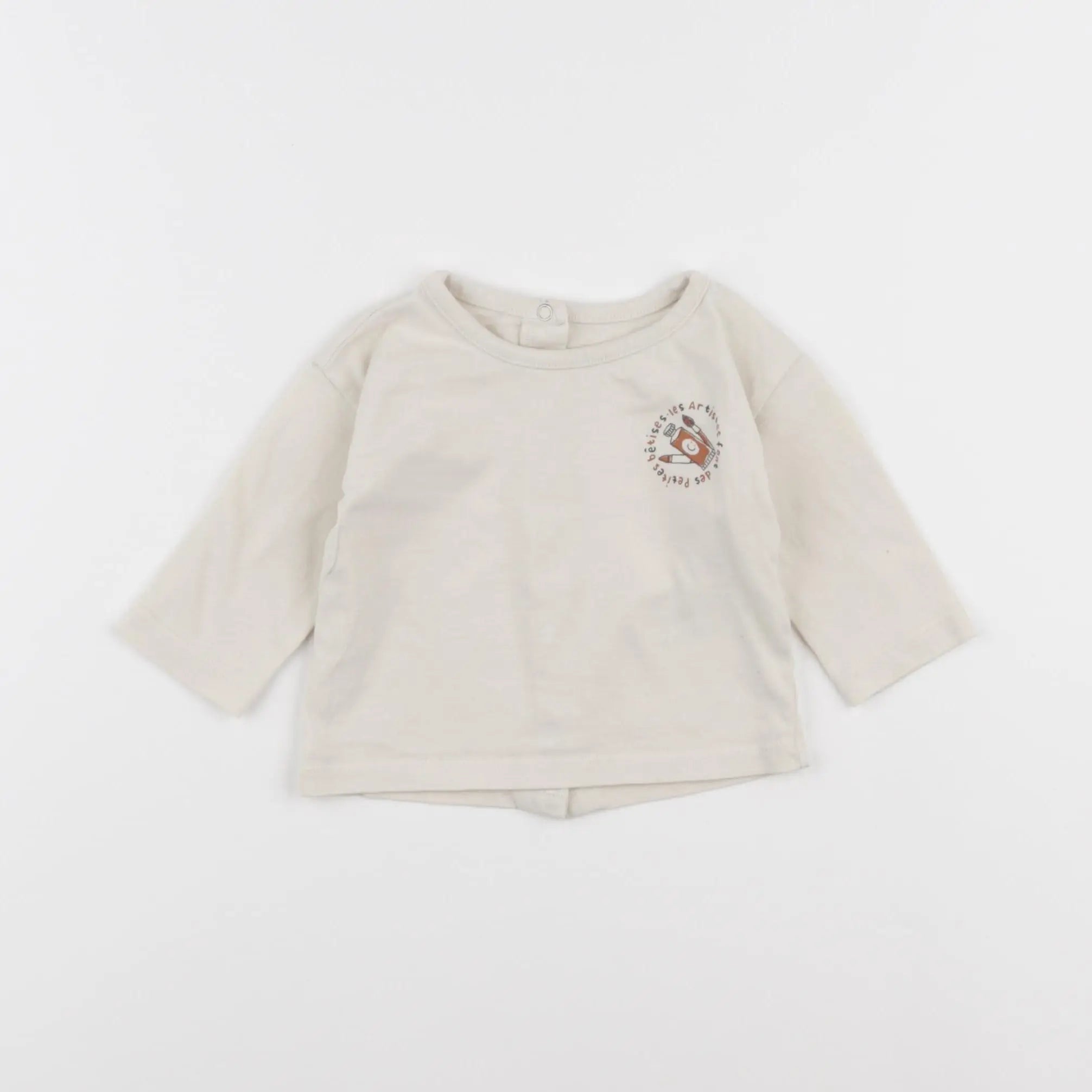Vertbaudet - tee-shirt beige - 3 mois