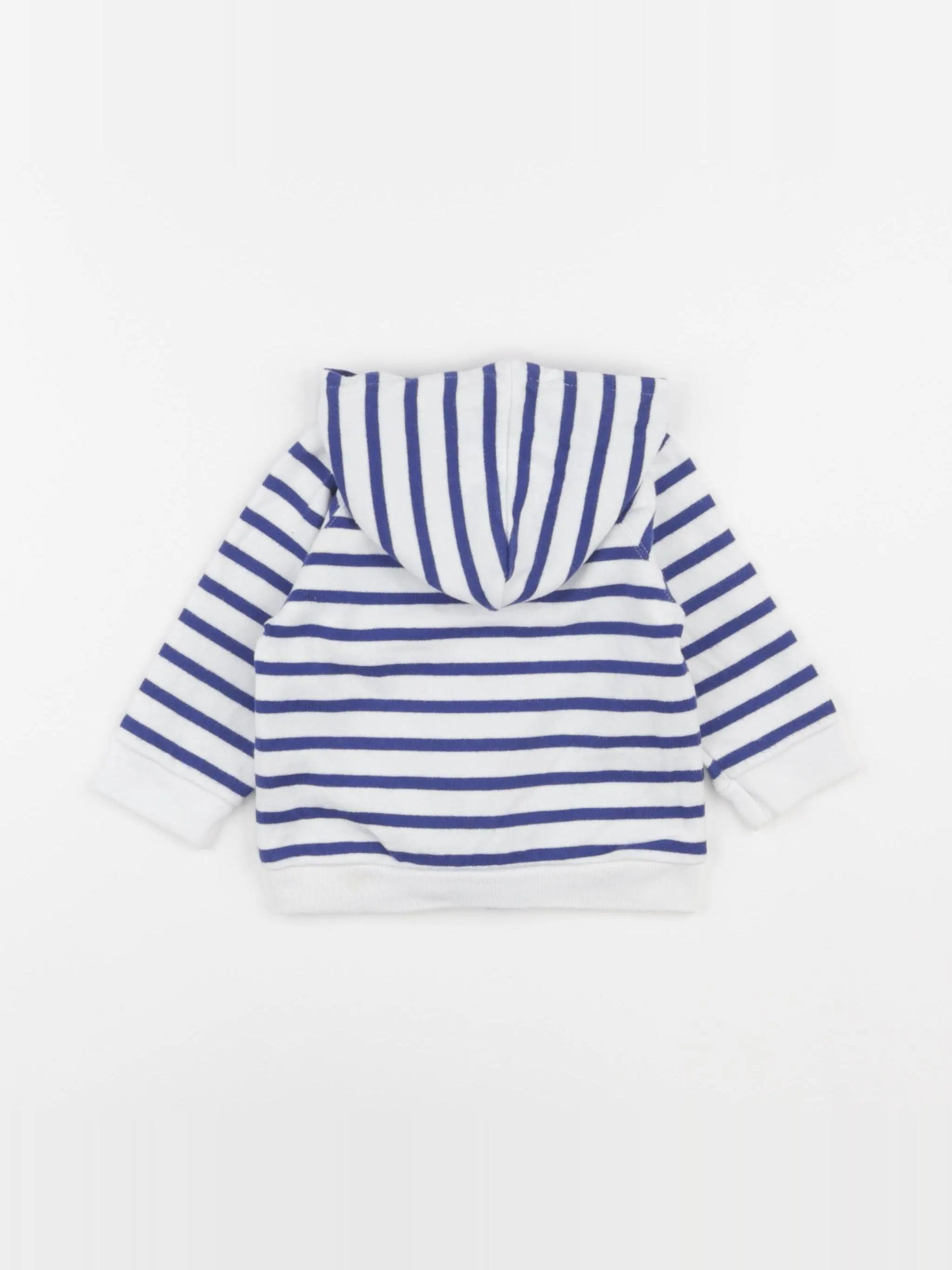 Petit Bateau - sweat bleu, blanc - 6 mois