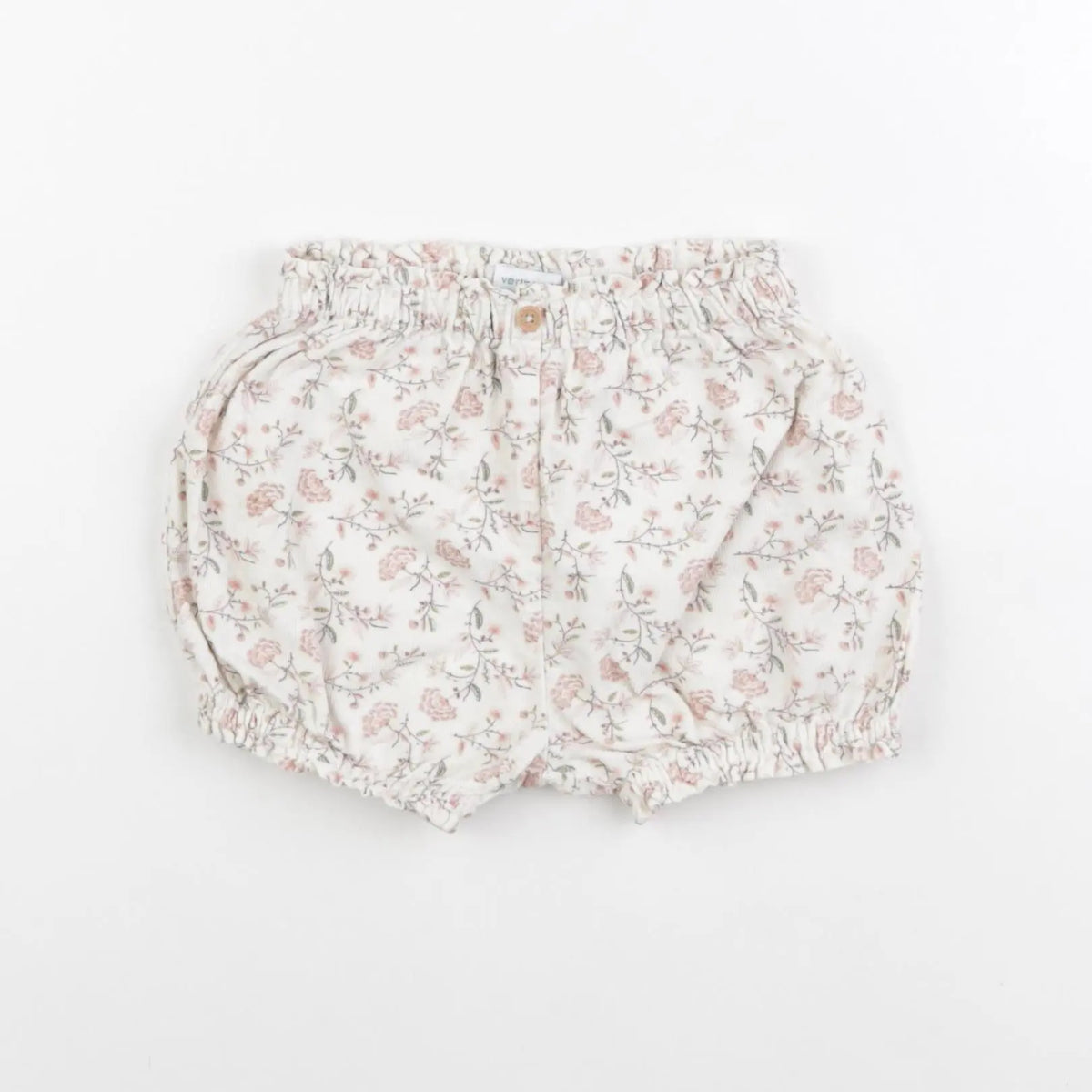 Vertbaudet - short blanc, rose - 18 mois