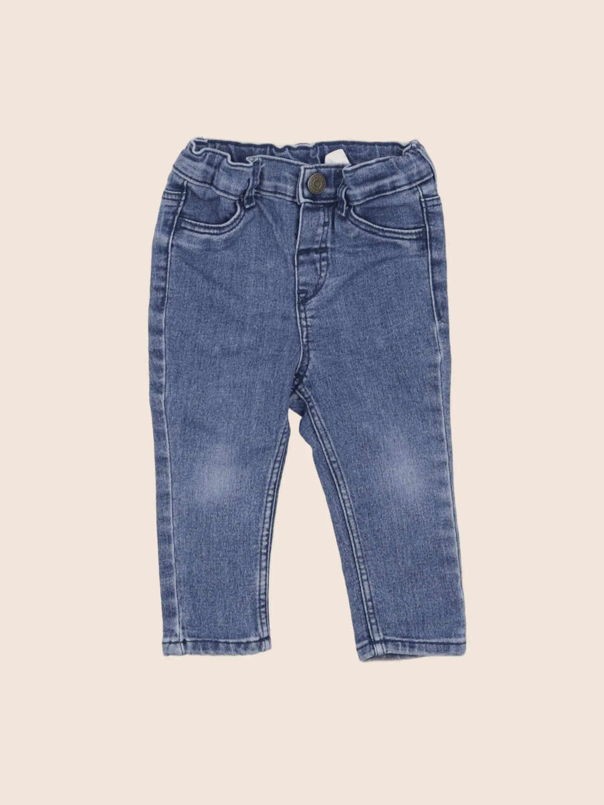 H&M - jean bleu - 6/9 mois