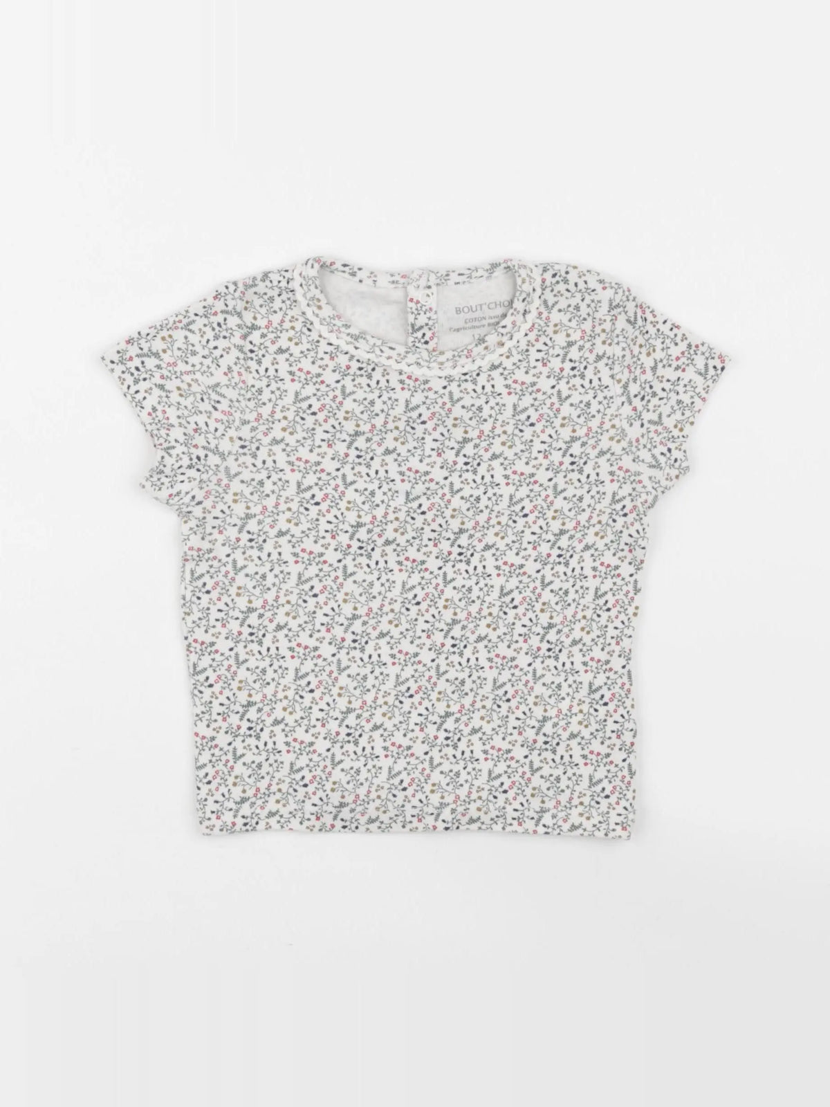 Boutchou - tee-shirt blanc, vert - 12 mois