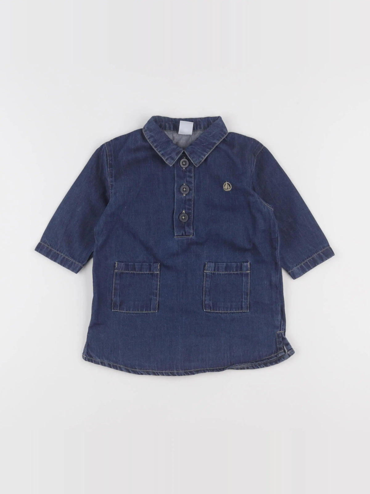 Petit Bateau - robe bleu - 12 mois