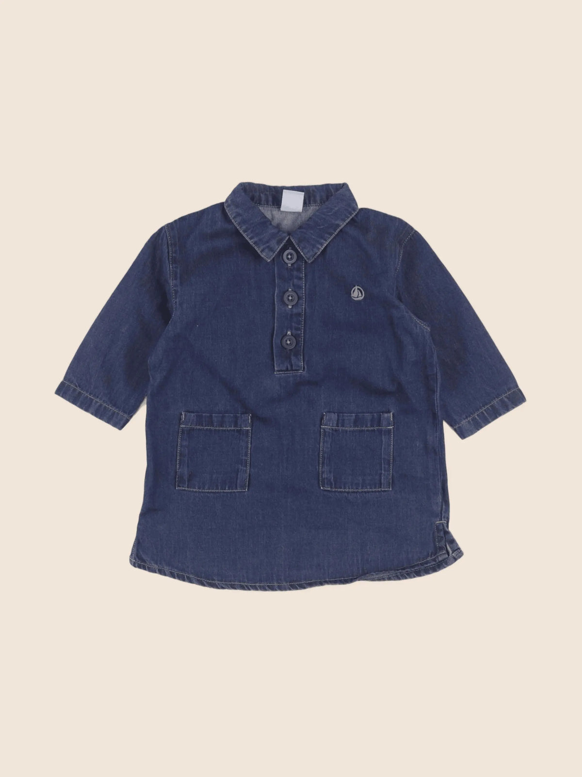 Petit Bateau - robe bleu - 12 mois
