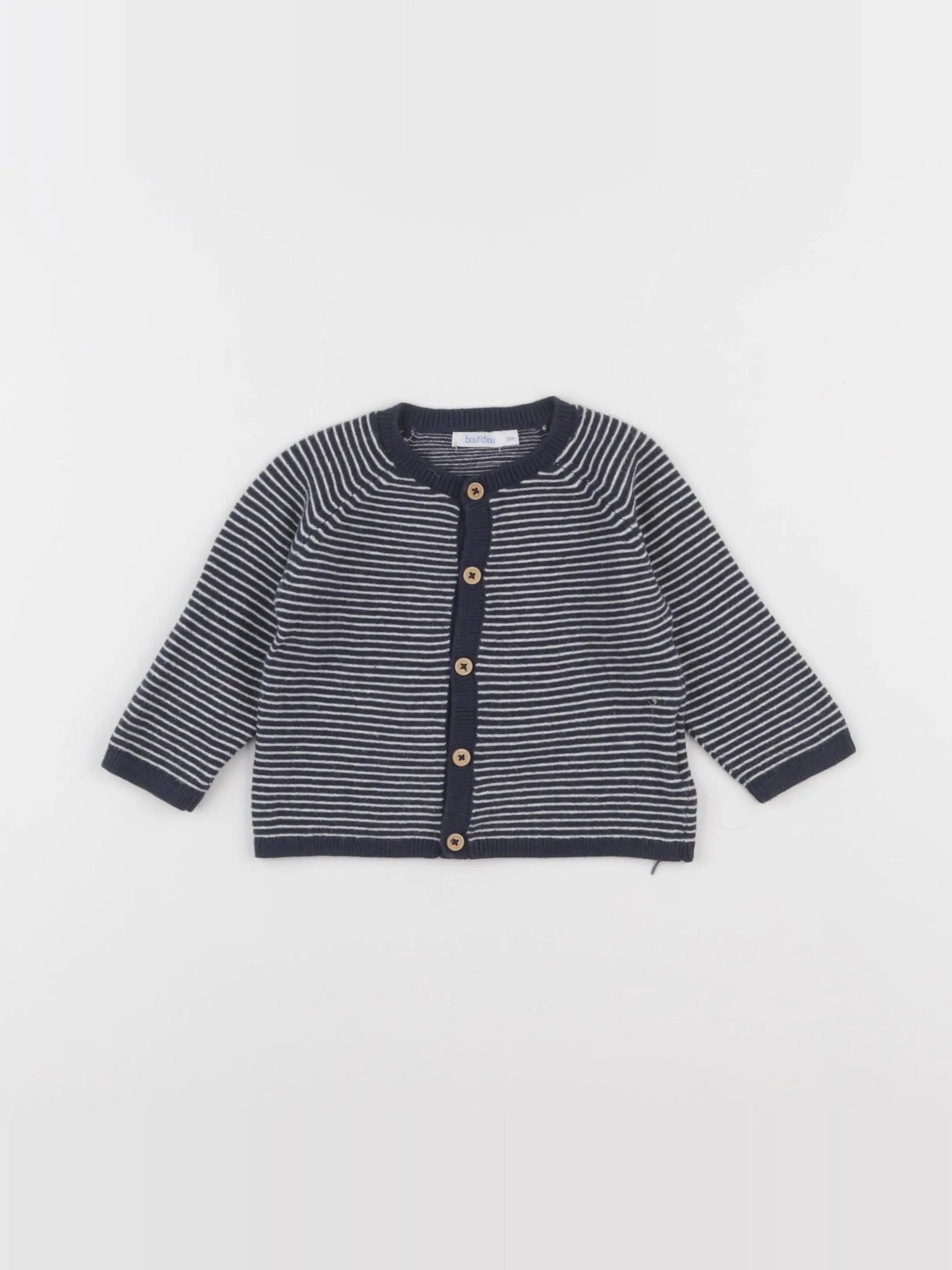 Boutchou - gilet bleu - 6 mois