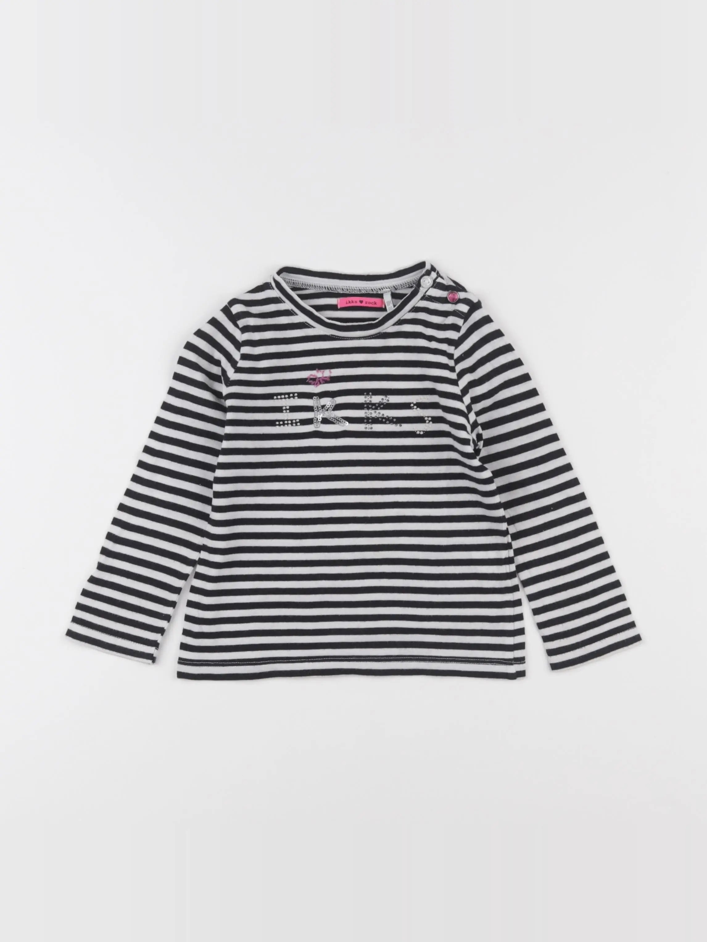 IKKS - tee-shirt blanc, noir - 18 mois