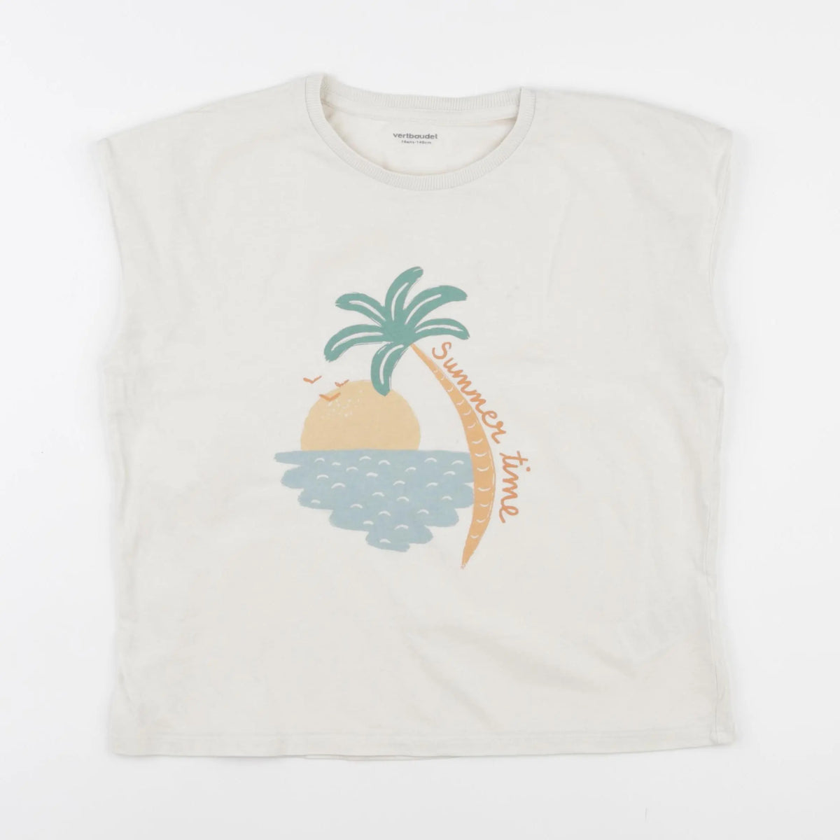 Vertbaudet - tee-shirt beige - 10 ans