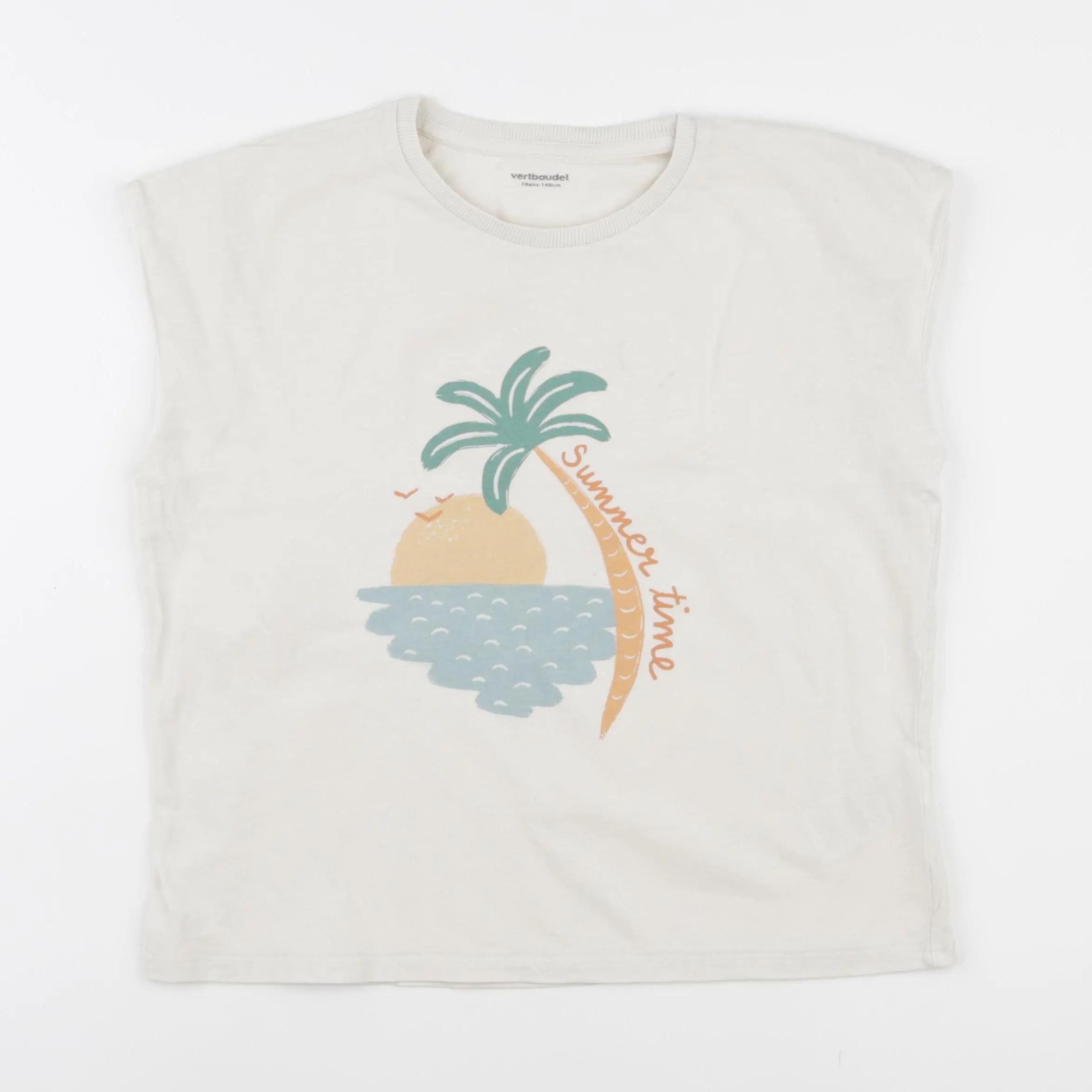 Vertbaudet - tee-shirt beige - 10 ans