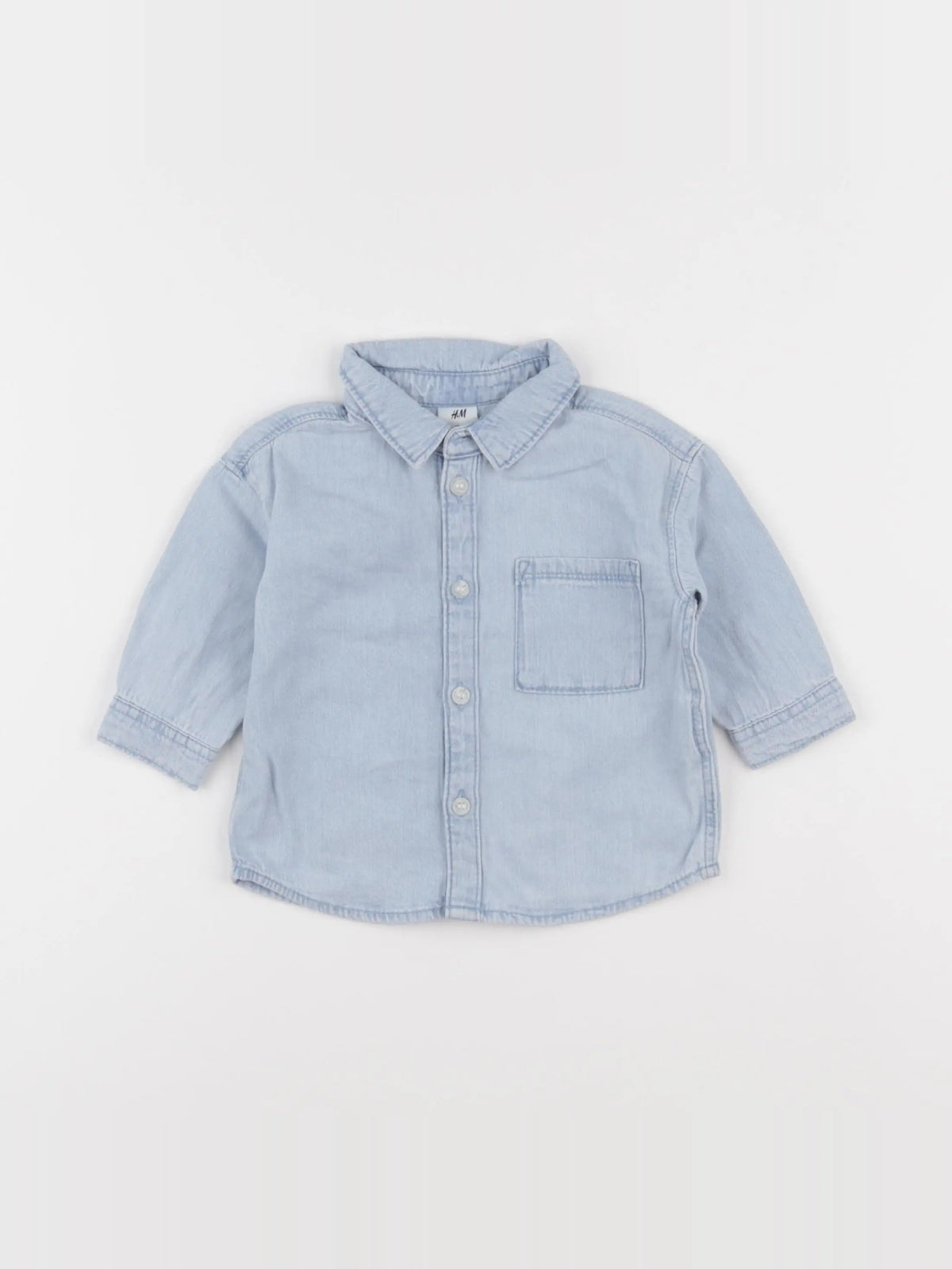 H&M - chemise bleu - 3/6 mois