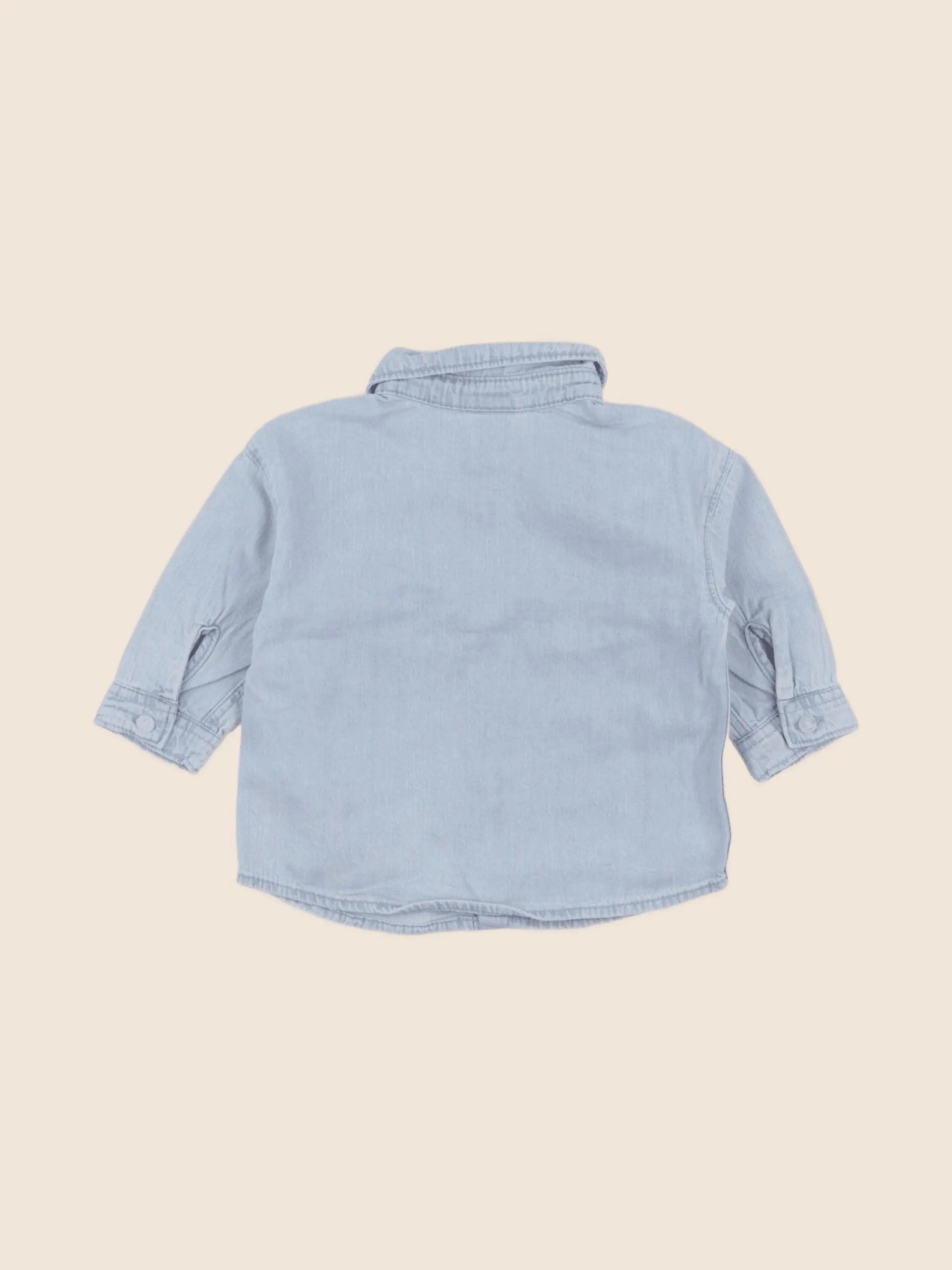 H&M - chemise bleu - 3/6 mois